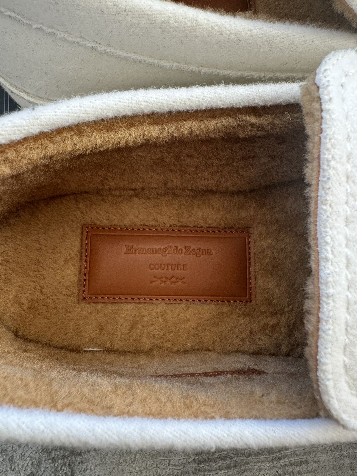Ermenegildo Zegna Zegna Off White Wool Slip On Sneaker Size US 10 / EU 43 - 3 Thumbnail