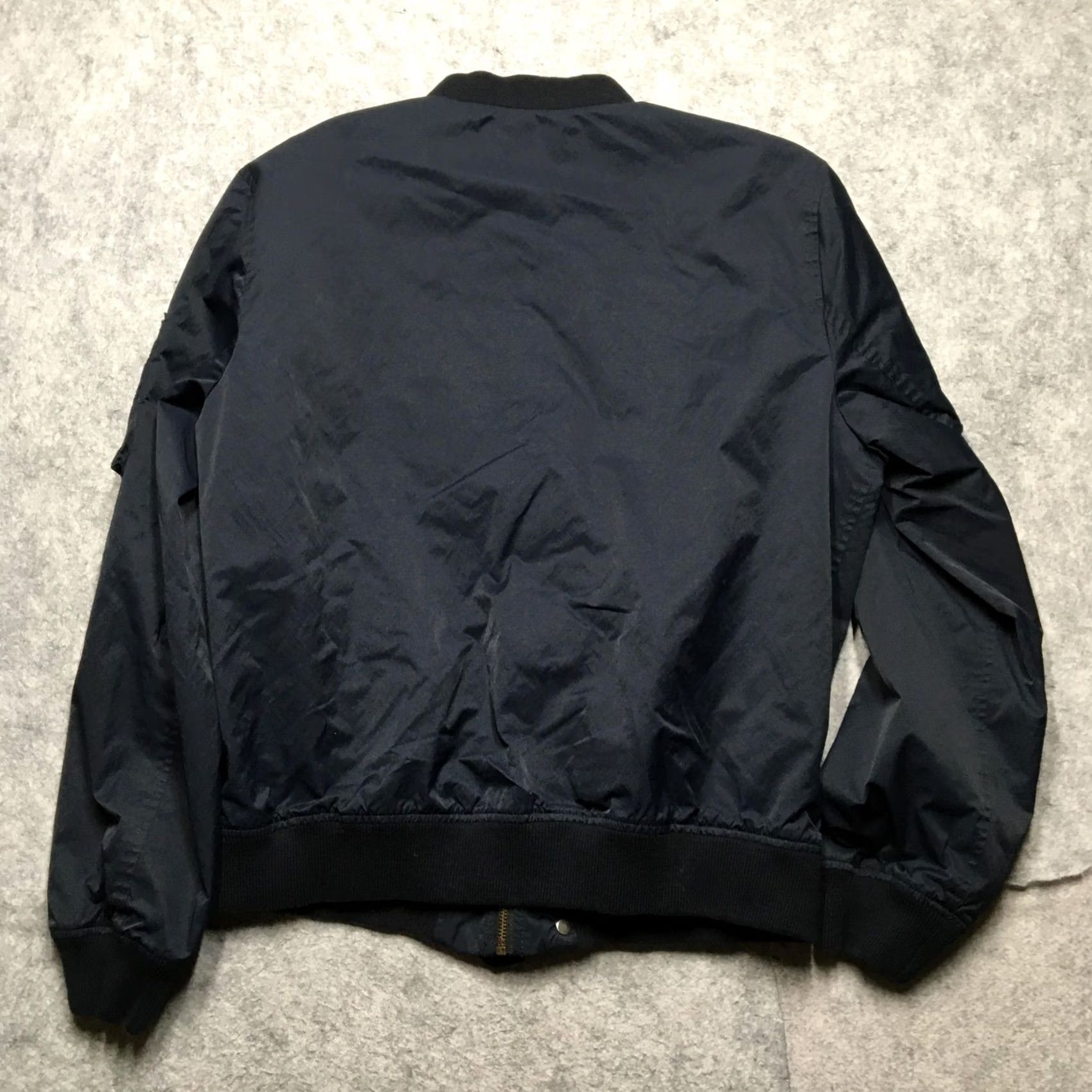 Wallace & Barnes Wallace & Barnes Jacket Mens L Blue Nylon Bomber Full Zip Lined Ribbed Hem Casual Travel Size US L / EU 52-54 / 3 - 7 Thumbnail