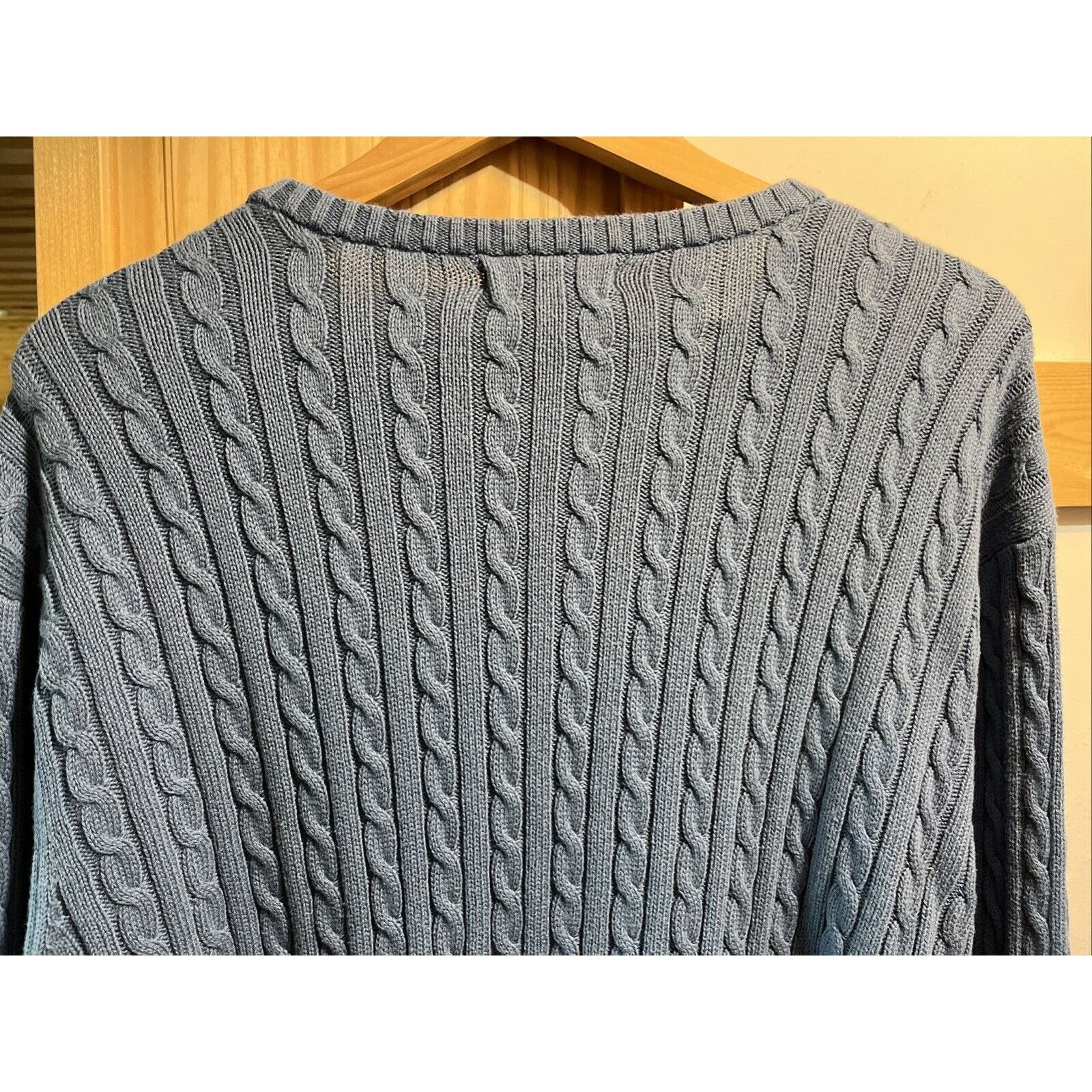 Consensus Sportswear Consensus Sportswear Men’s Size L Blue LS Cable Knit Sweater Size US L / EU 52-54 / 3 - 8 Thumbnail