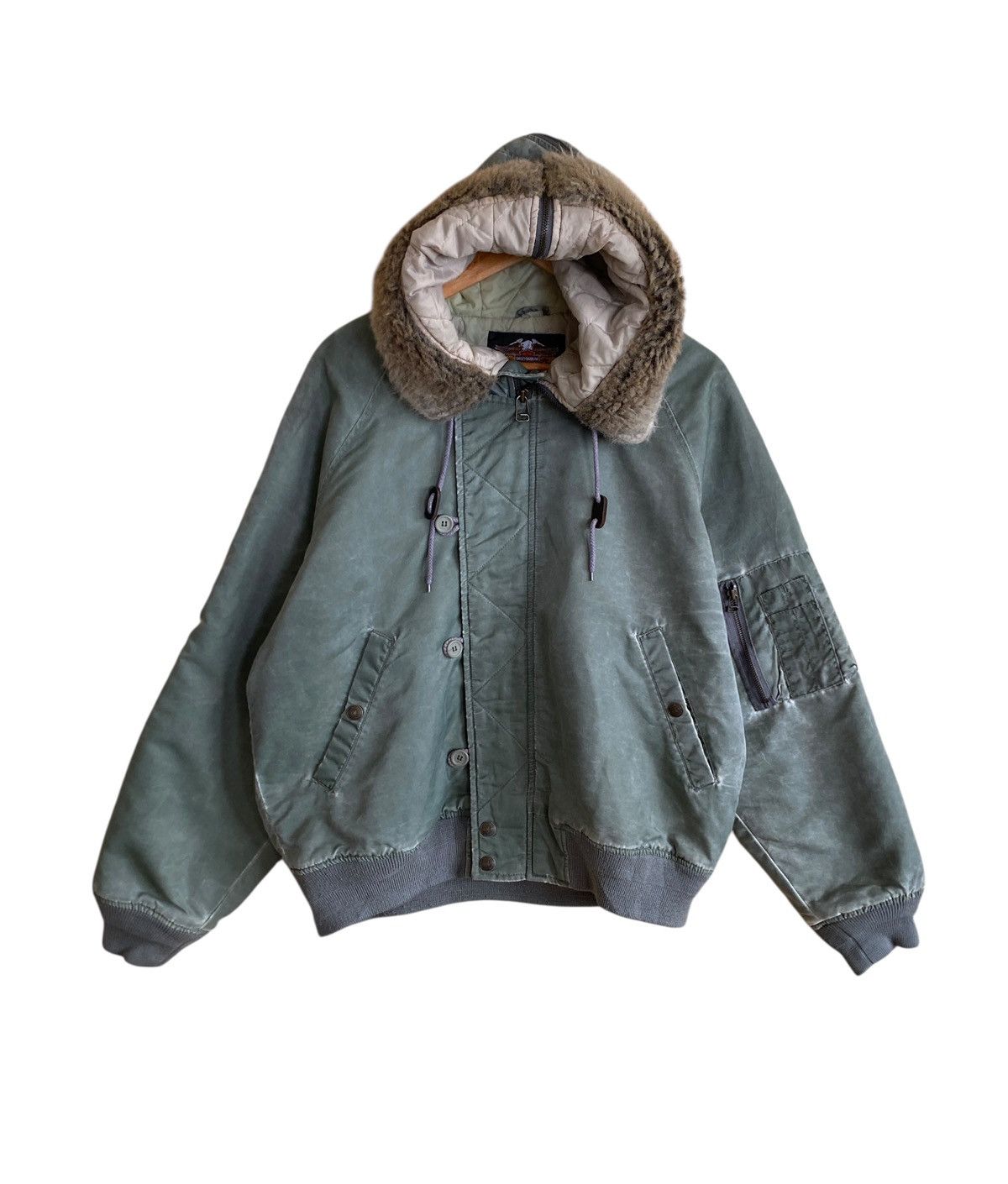 Harley Davidson Very Rare Vintage Harley Davidson N2-B Fur Jacket 1990s Size US L / EU 52-54 / 3 - 2 Thumbnail