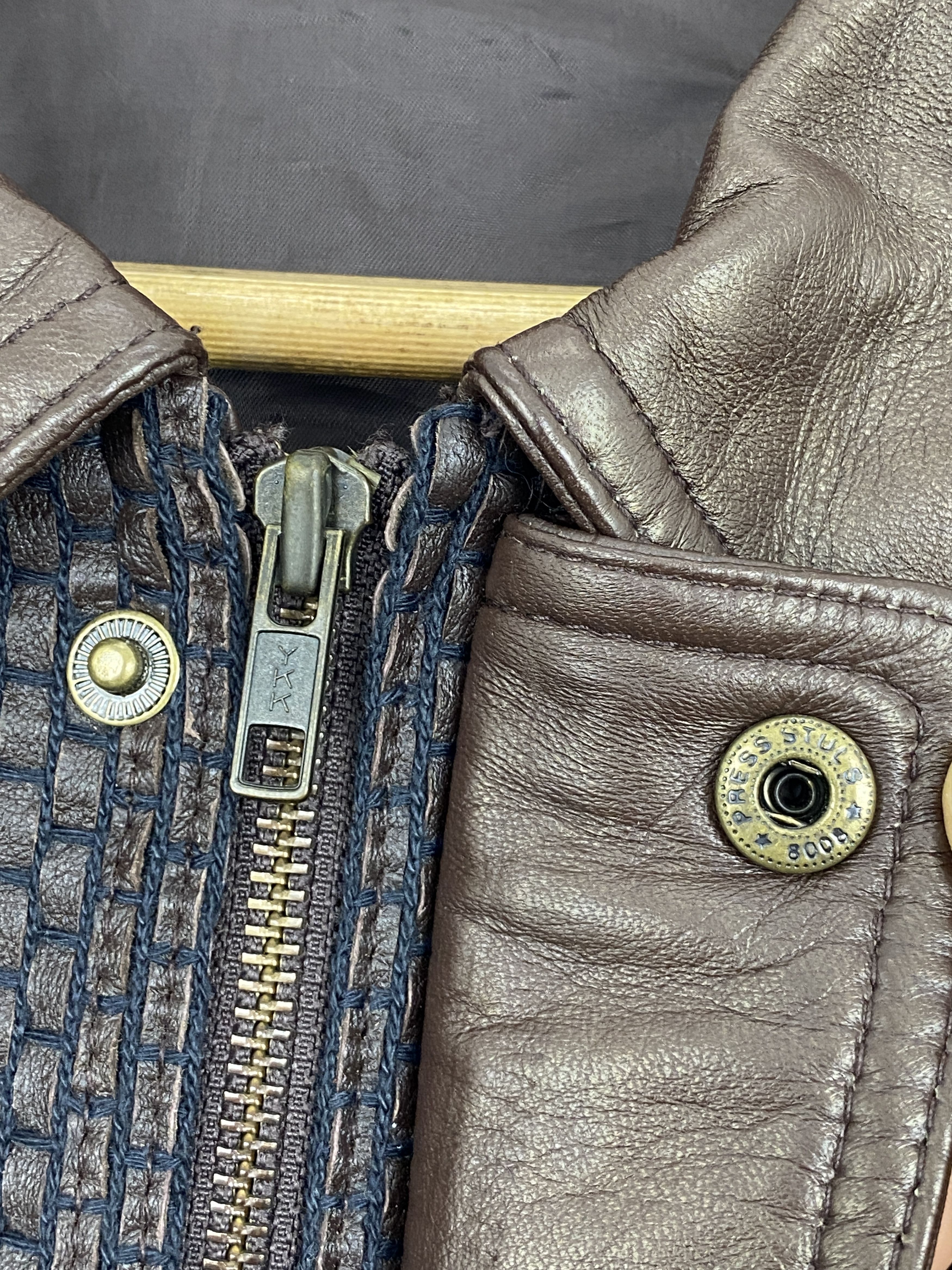 Japanese Brand Vintage Japanese Brand Checkers Leather Jacket MJ0072Z Size US L / EU 52-54 / 3 - 12 Thumbnail