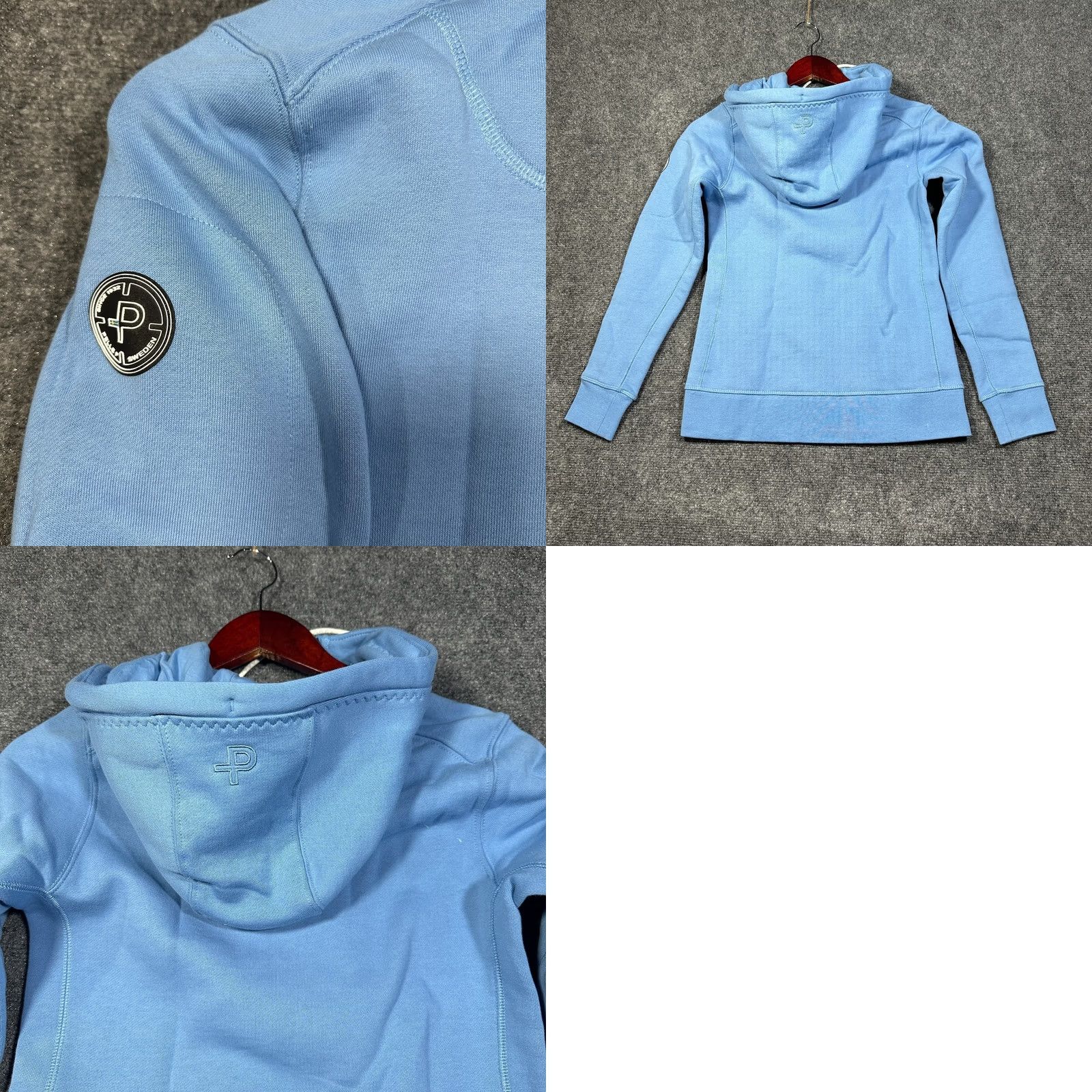 Pelle Pelle Pelle P Hoodie Womens XS Blue Knit Full Zip Pockets Logo Size XS / US 0-2 / IT 36-38 - 8 Thumbnail