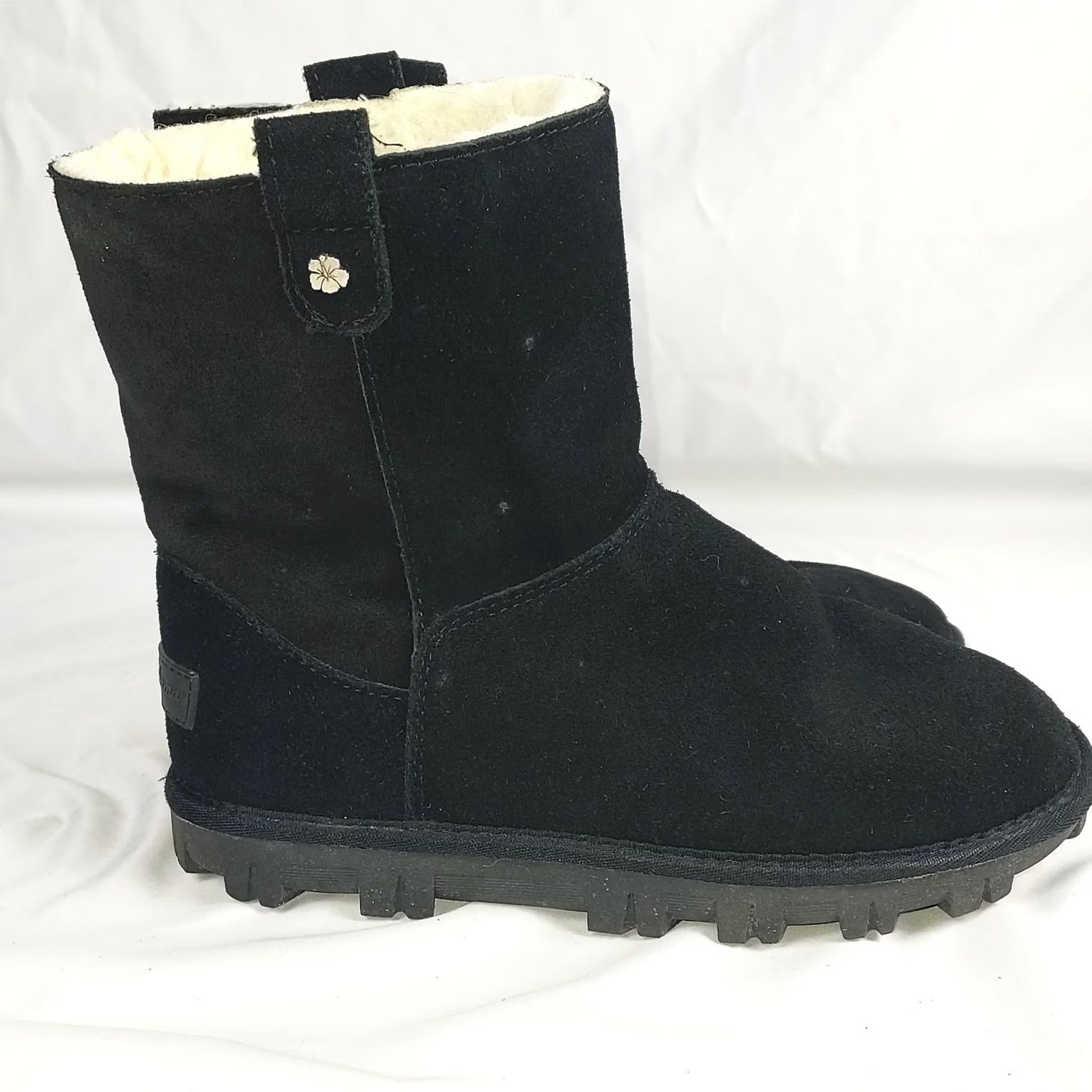 Tommy Bahama Tommy Bahama Womens Boots Suede Shearling Fur Lug Sole Black 8 Ankle Round Toe Winter Casual Womens Size US 8 / IT 38 - 7 Thumbnail