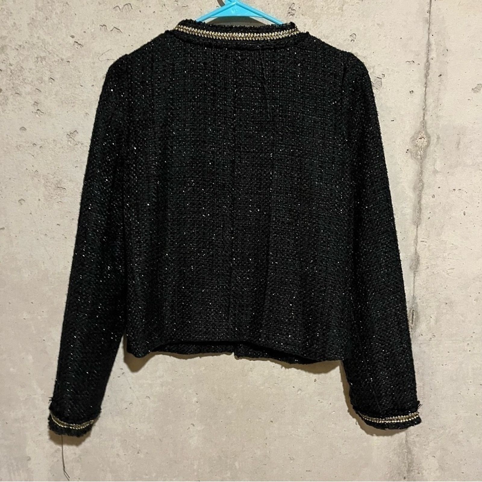 Other Alice Moon Black Sparkle Tweed Blazer Jacket Size Medium Size M / US 6-8 / IT 42-44 - 5 Thumbnail