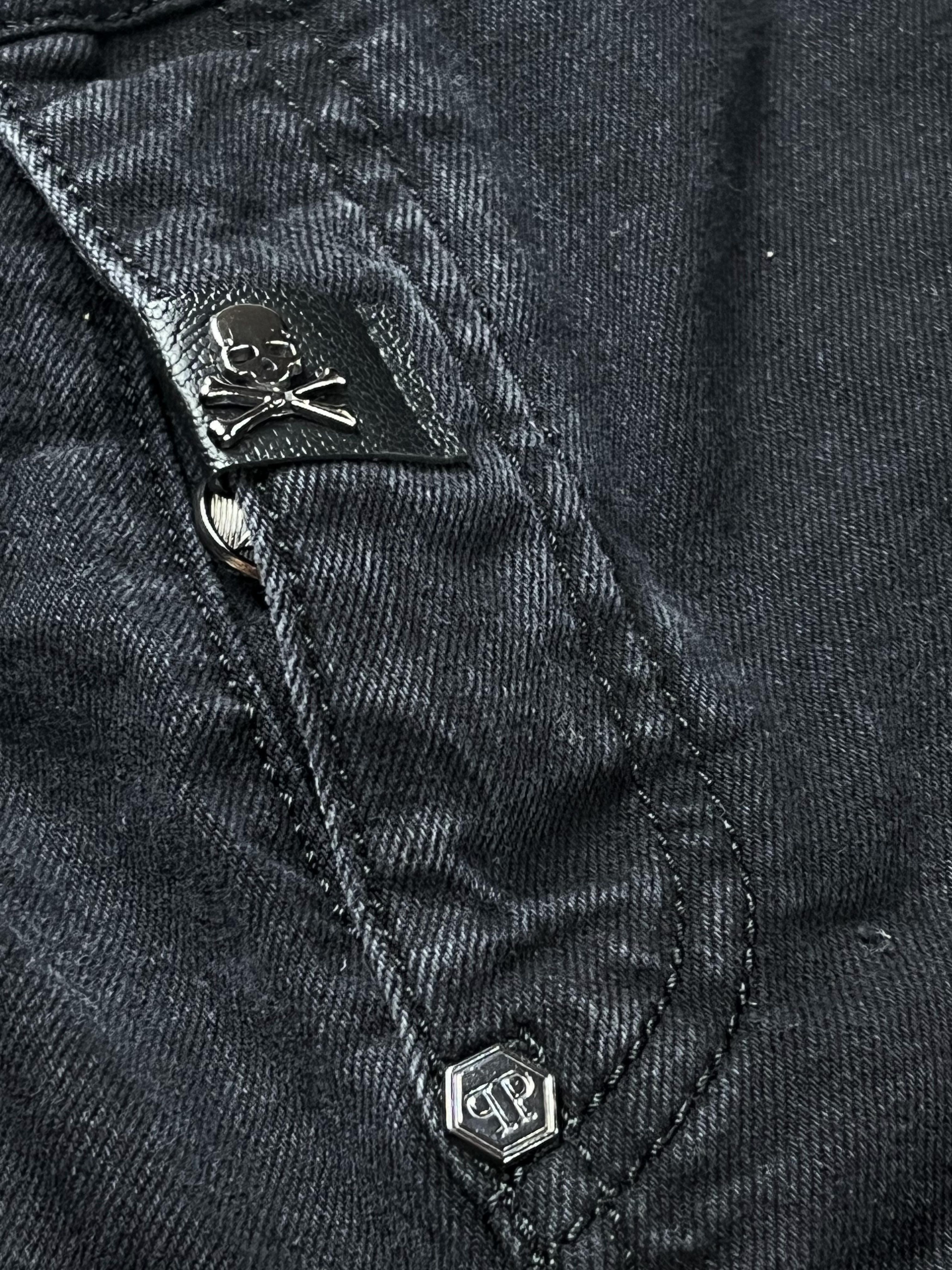 Jean × Philipp Plein × Vintage RARE Crazy SCULL PHILIPP PLEIN Vintage Jean Size US 32 / EU 48 - 6 Thumbnail