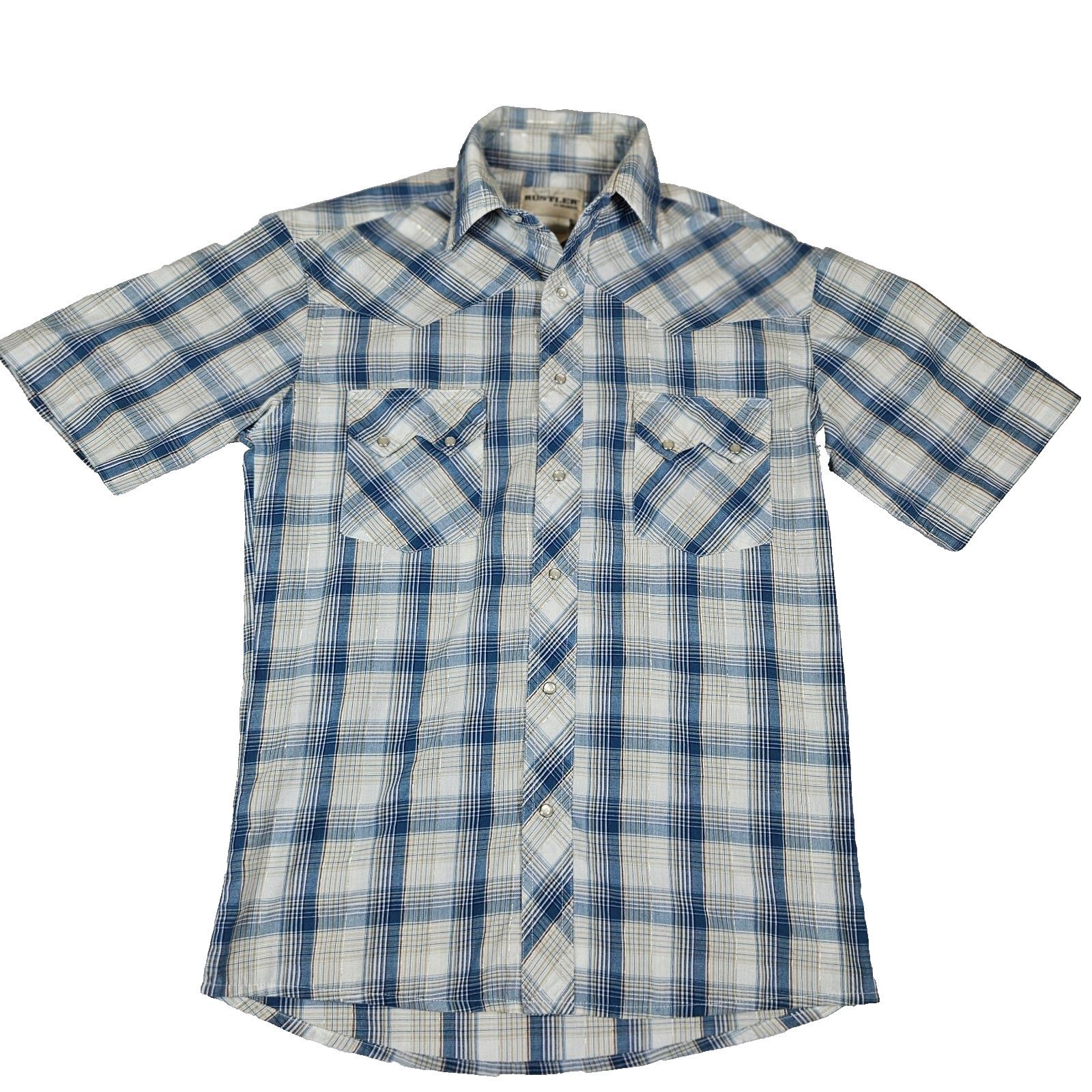 Wrangler Rustler by Wrangler Mens S Pearl Snap Shirt Size US S / EU 44-46 / 1 - 2 Thumbnail