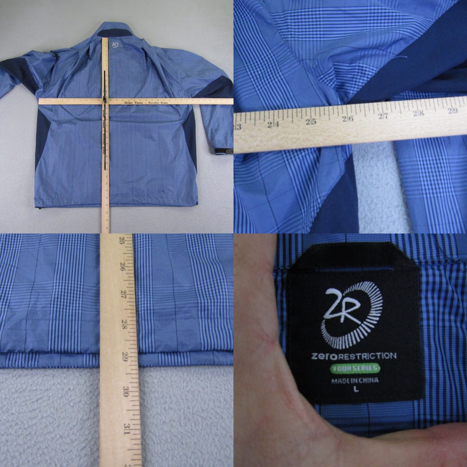 Vintage Zero Restriction Tour Series Golf Jacket Mens Large Blue Windbreaker Zip Pockets 1/4 Zip Logo Outdoor Sports Windproof Size US L / EU 52-54 / 3 - 8 Thumbnail