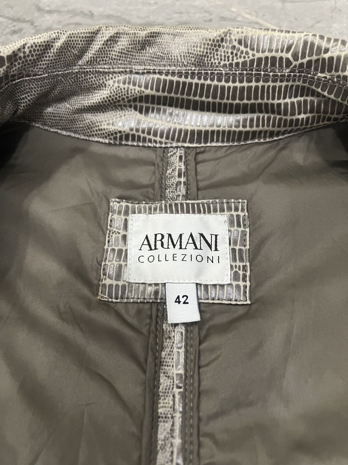 Armani Collezioni Armani Collezioni Crocodile Embossed Metallic Trench Coat Size M / US 6-8 / IT 42-44 - 12 Thumbnail