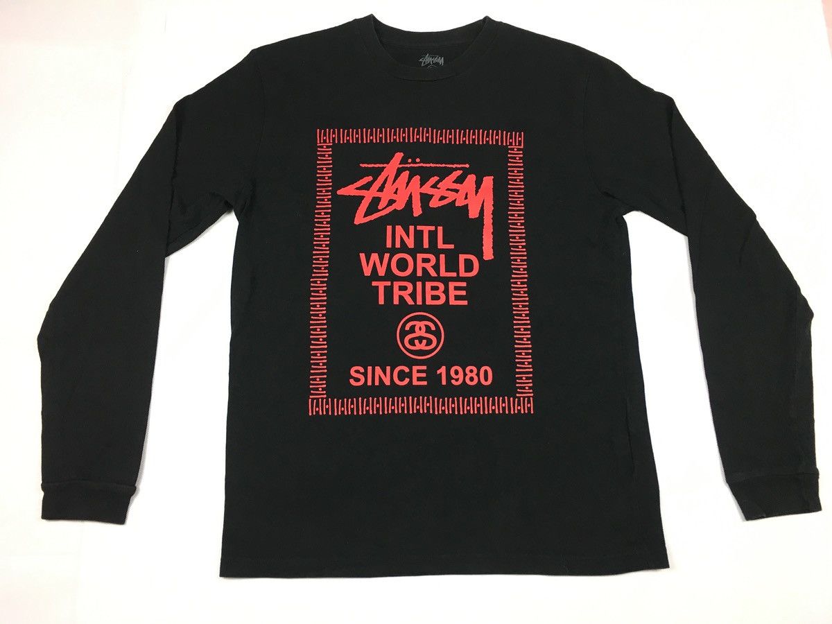 Stussy × Vintage 90s Stussy Intl World Tribe Good Vibe Box Logo Printed Tee Size US M / EU 48-50 / 2 - 1 Thumbnail