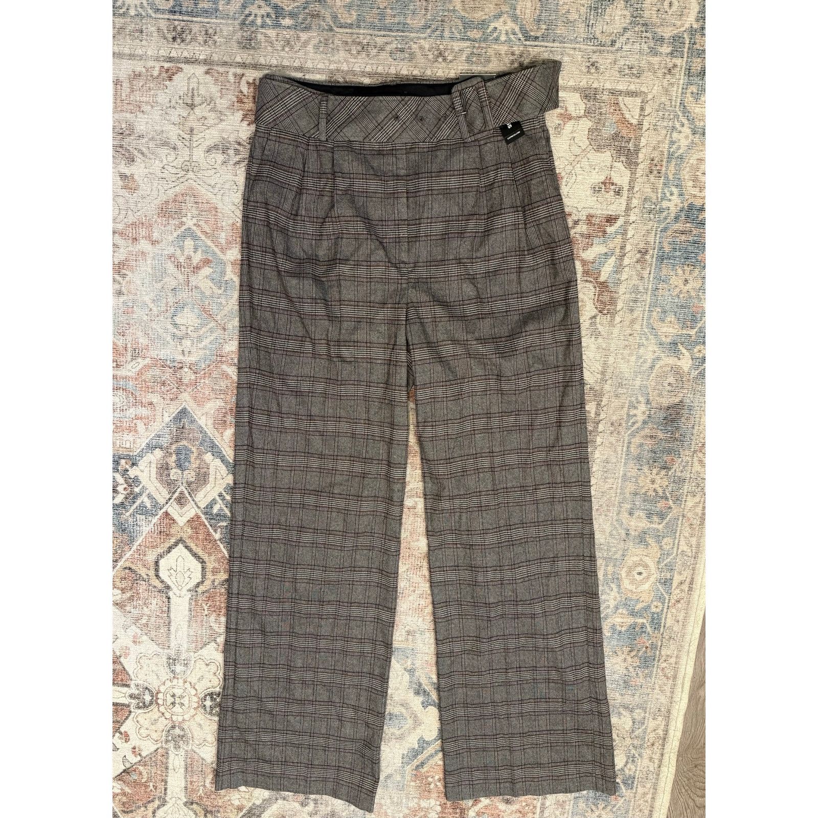 Express Express NWT Gray Wide Leg Super High Rise Pants Sz 14 L, $88 Size 36" / US 14 / IT 50 - 1 Thumbnail