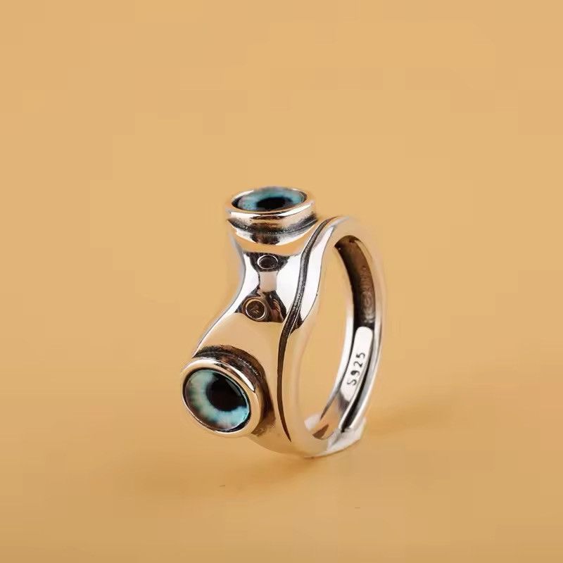 Jewelry Charm Blue Eyes Frog Rings Size ONE SIZE - 2 Thumbnail