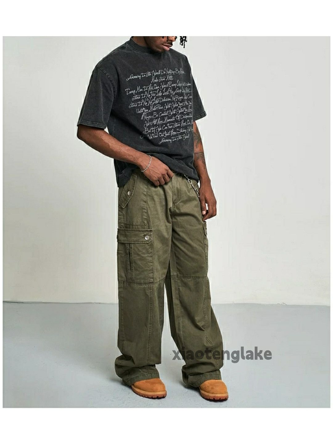 Designer × Japanese Brand × Vintage washed faded loose baggy patchwork military cargo pants Size US 32 / EU 48 - 1 Thumbnail
