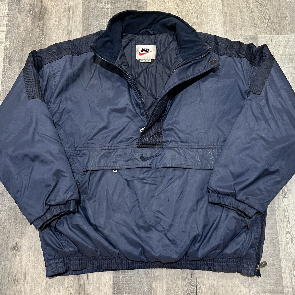 Nike Vintage VTG 90 s Nike Big Swoosh Logo Puffer Coat Jacket Large Grailed