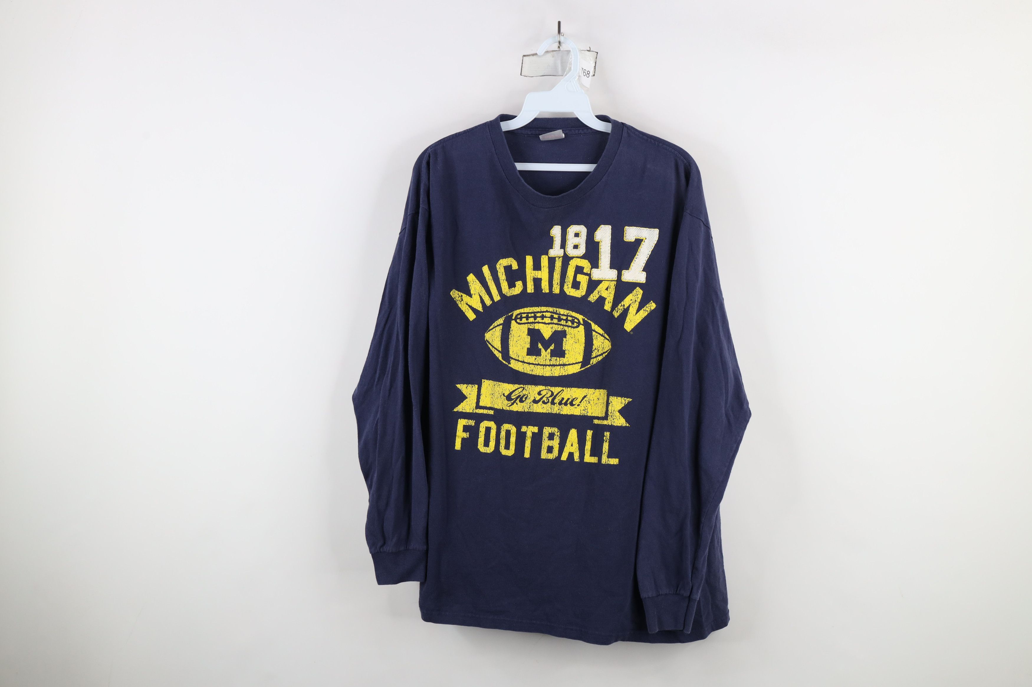 Vintage Vintage 90s University of Michigan Long Sleeve T-Shirt Size US L / EU 52-54 / 3 - 1 Thumbnail