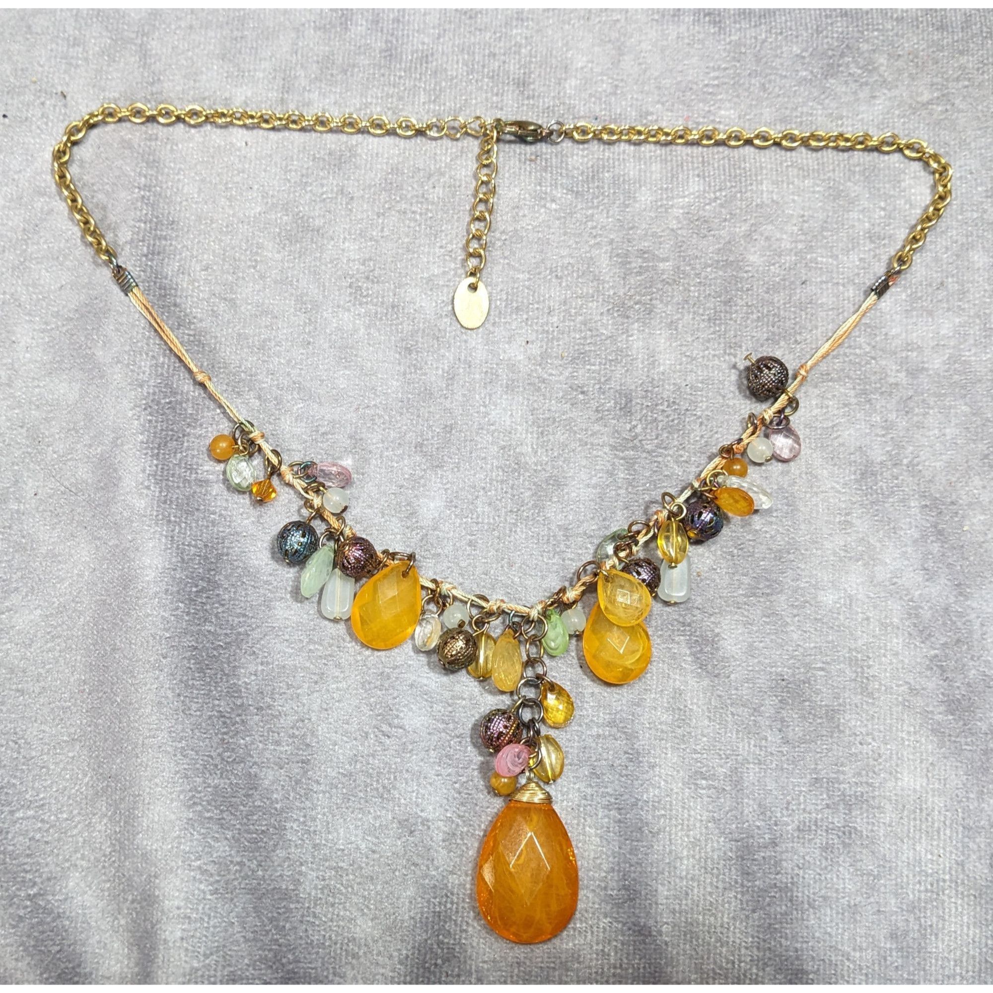 Other Vintage Bohemian Orange And White Beaded Necklace Size ONE SIZE - 4 Thumbnail