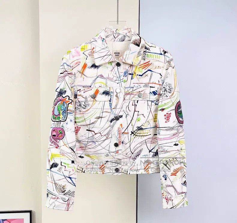 Hermes Hermes Graffiti Denim Jacket Size XS / US 0-2 / IT 36-38 - 2 Thumbnail