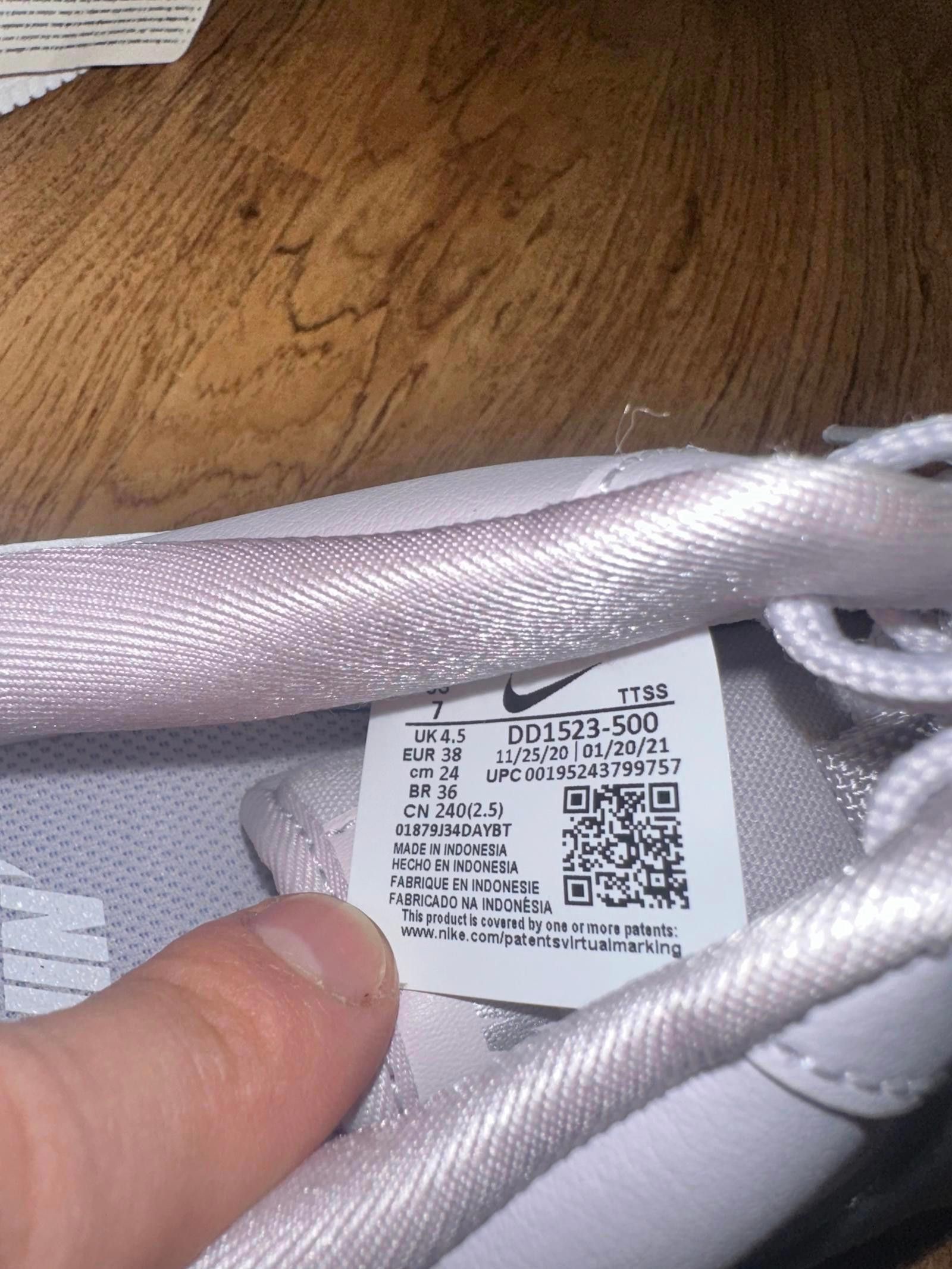 Nike Nike Air Force 1 Low Light Lilac Silver (Women's) Sample Size US 7 / IT 37 - 7 Thumbnail