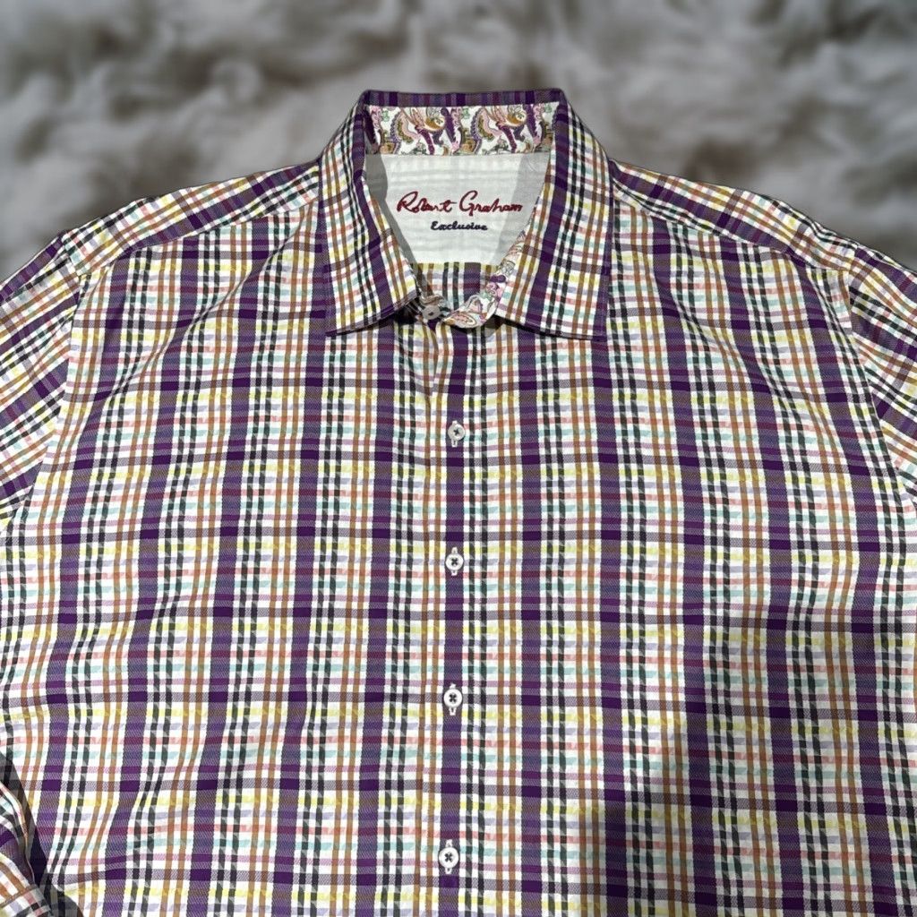 Robert Graham Robert Graham Exclusive Shirt Men 4XL Multicolor Check Paisley Flip Cuff Button-Up Long Sleeve Cotton Button-Up Shirt Women? Size US XXL / EU 58 / 5 - 1 Thumbnail