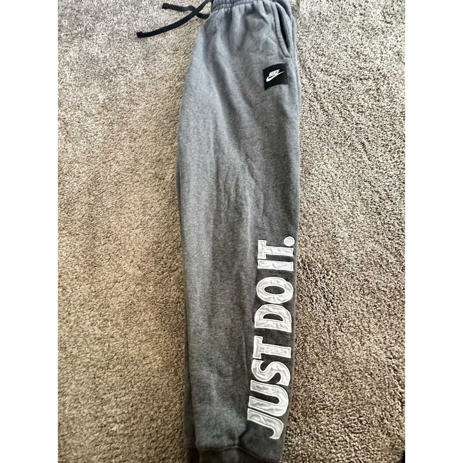 Nike Nike Fleece Jogger Sweatpants Mens Small Gray JUST DO IT Size US 29 - 7 Thumbnail