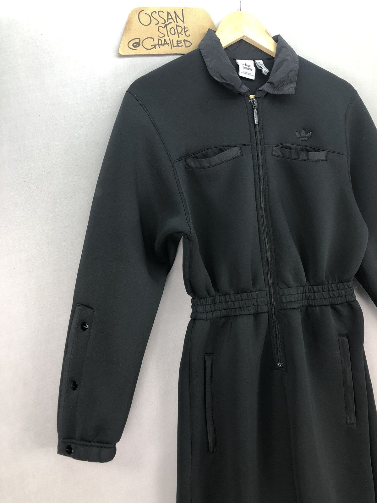 Adidas Adidas All Black Overalls Jumpsuit Size US 29 - 2 Thumbnail