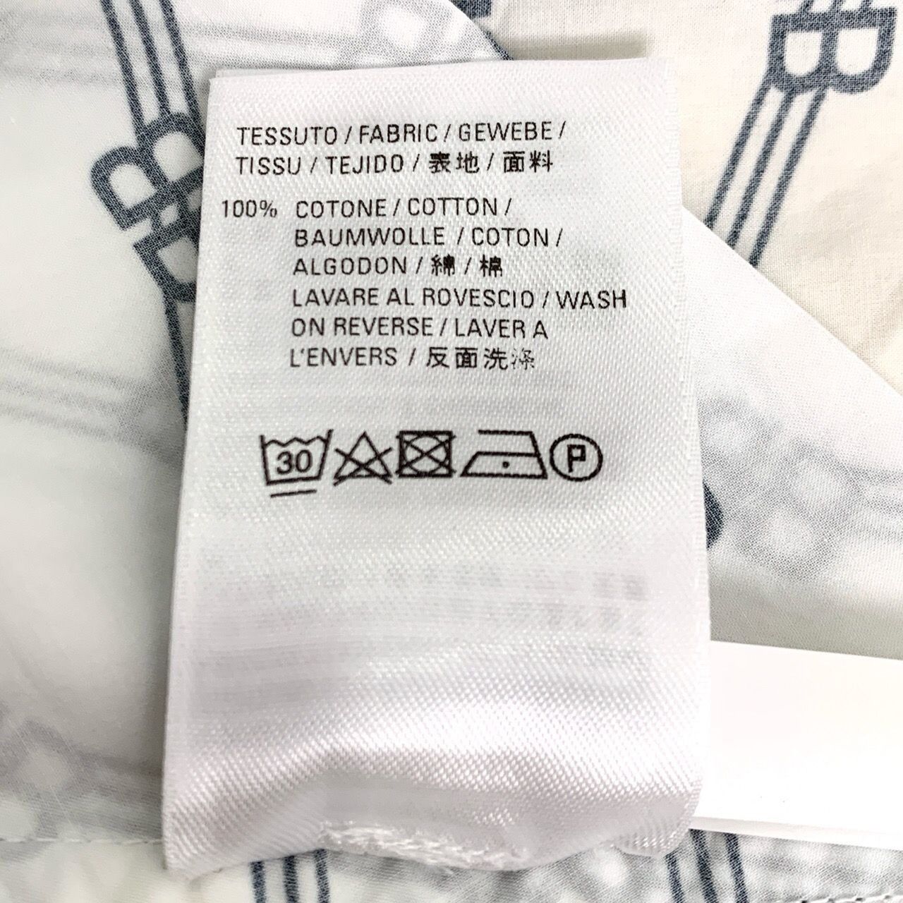 Balenciaga Balenciaga Double B Full Print Collared White Cotton Long-Sl Size XXS / US 00 / IT 34 - 3 Thumbnail