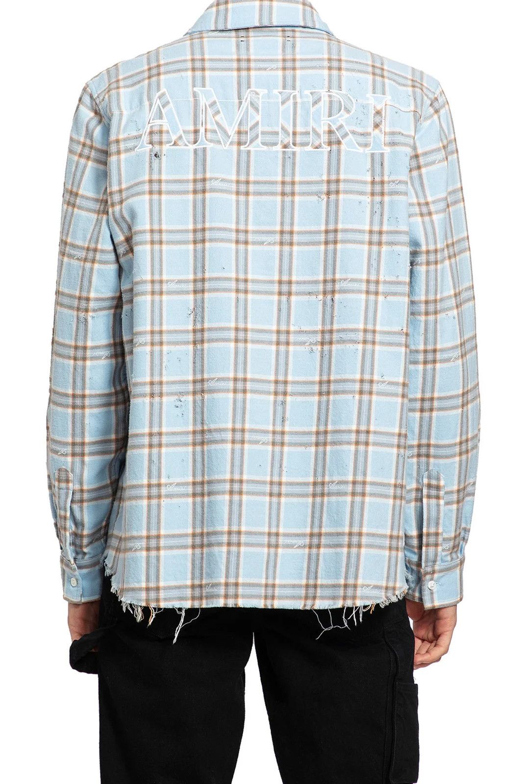 Amiri o1gr1nt0426 Shotgun Flannel Shirt in Sea Blue Size US M / EU 48-50 / 2 - 1 Thumbnail