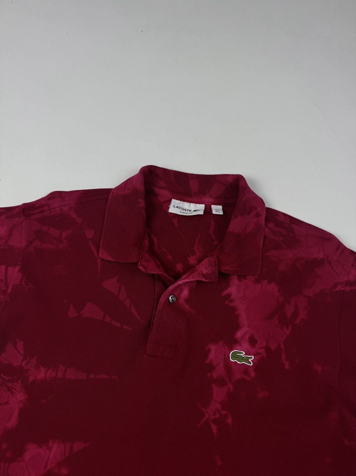 Lacoste LACOSTE Tie Dye Red Short Sleeve Polo Shirt Size US L / EU 52-54 / 3 - 3 Thumbnail