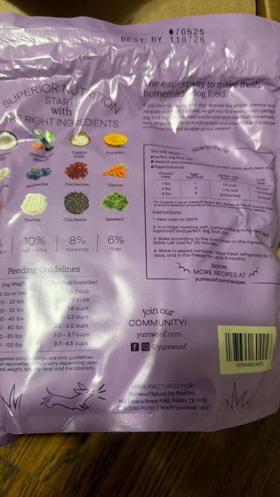 Other Yumwoof Perfect Dog Food Mix New (Healthy Grains) Recipe . Size ONE SIZE - 2 Thumbnail