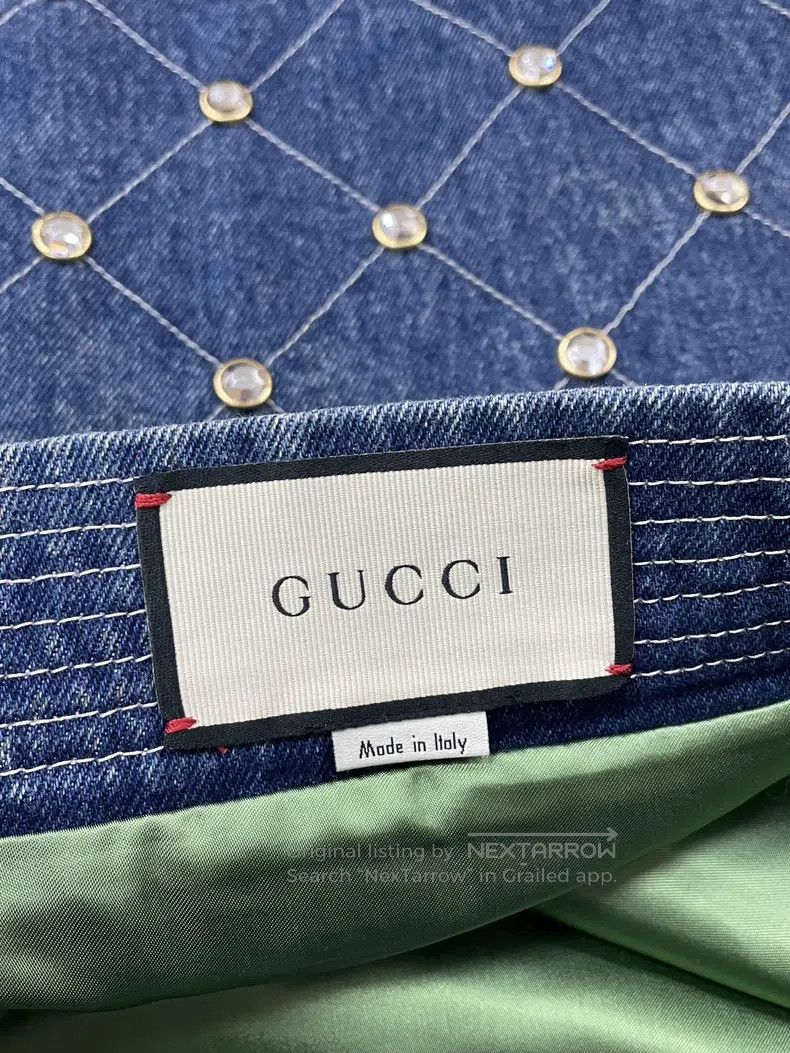 Gucci Gucci Blue denim rhinestone skirt Size 28" / US 6 / IT 42 - 4 Thumbnail