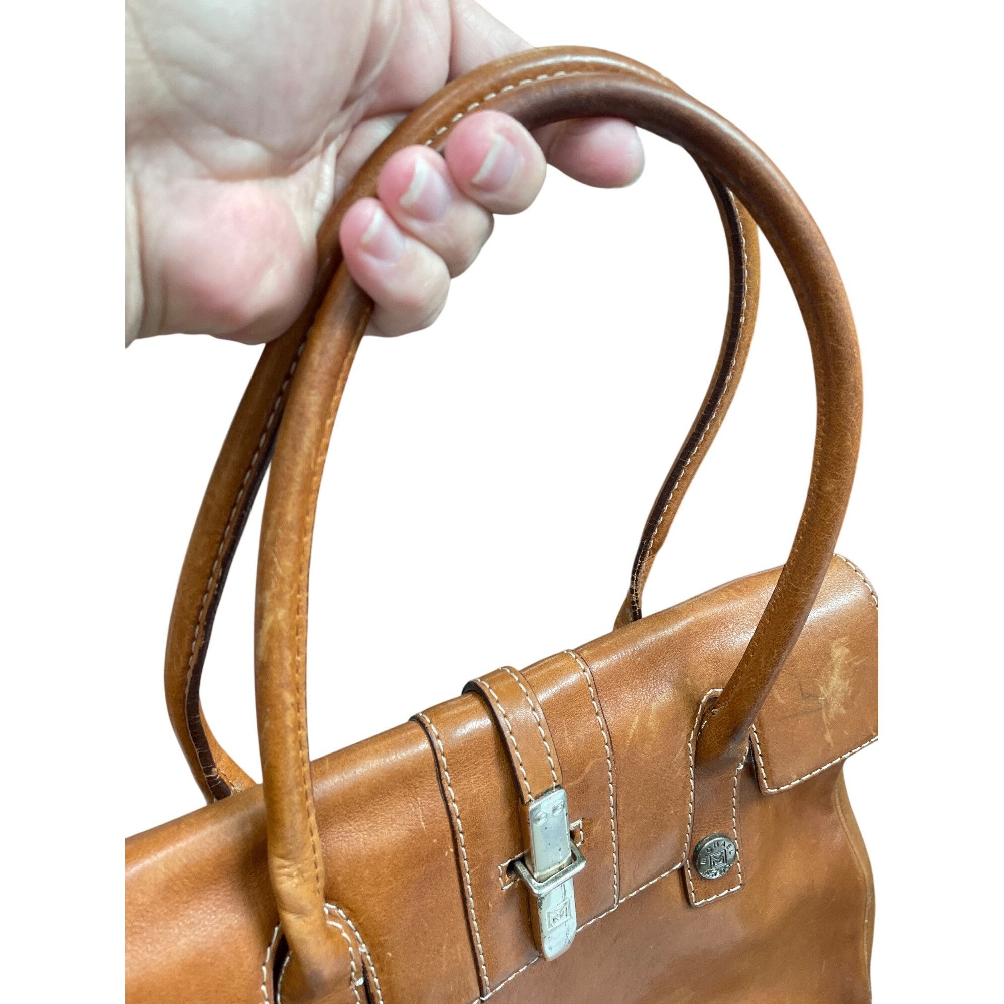 Michael Kors Michael Kors Authentic Brown Leather Satchel Handbag SKU 971 Size ONE SIZE - 2 Thumbnail