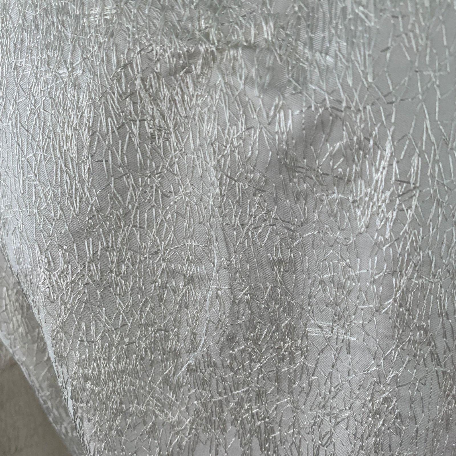 Akris 14 Cream Cotton Blend Scribble Stitch Hook Eye Jacket Blazer Size XL / US 12-14 / IT 48-50 - 5 Thumbnail