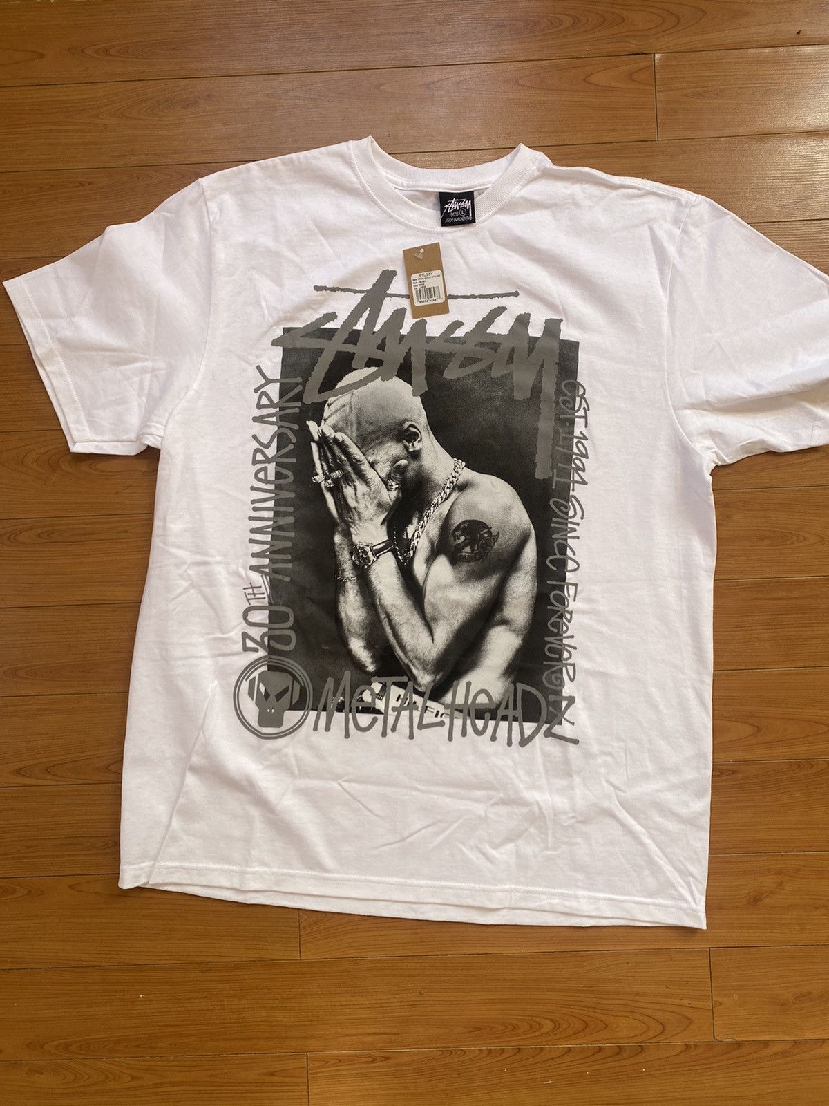 ★【Stussy】★Stussy x Goldie lheadz 30 TEE White★ Stussy x Goldie Metalheadz 30 Tee White Men's - SS24 - US