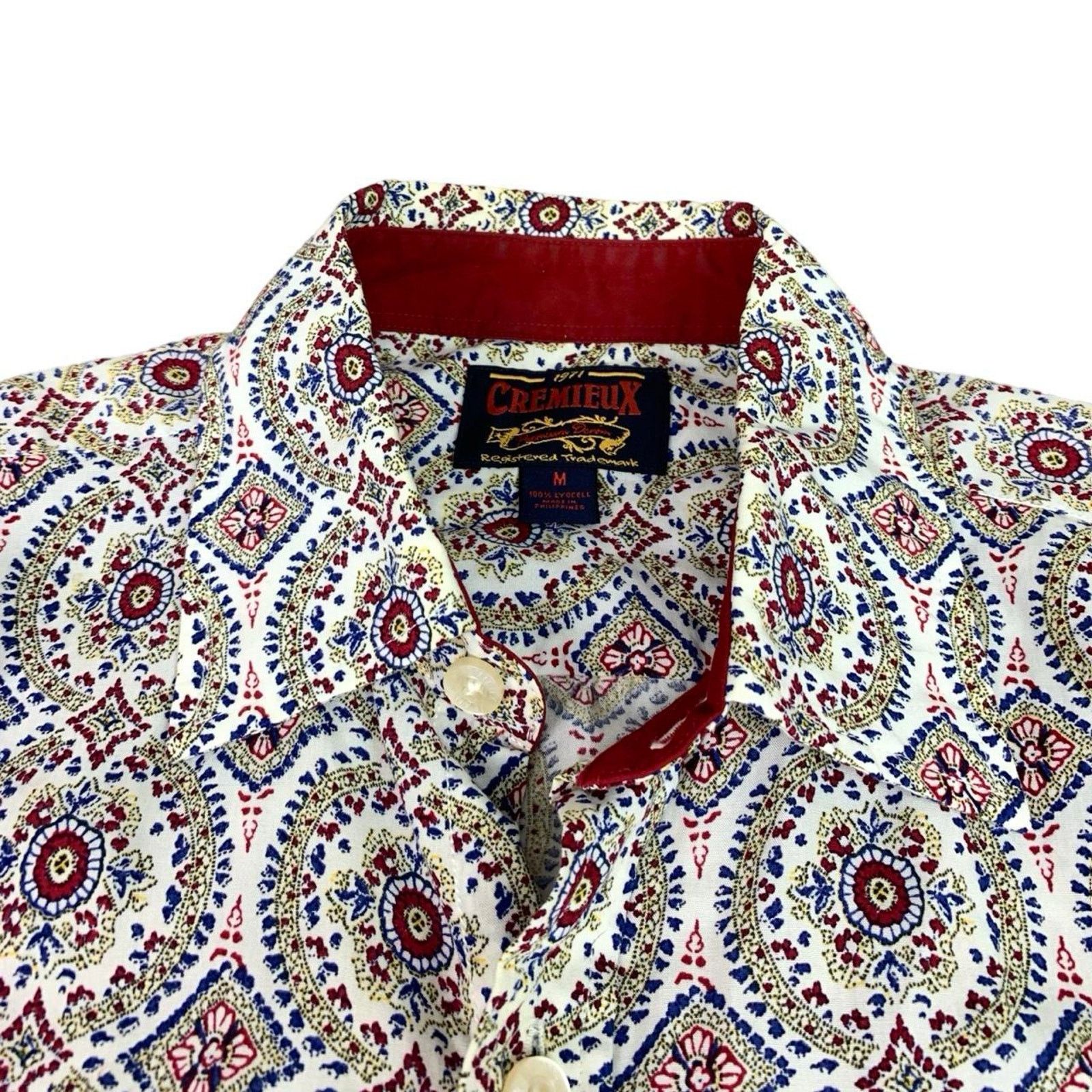Cremieux × Vintage VTG Cremieux Geometric Print Mens Size M Button Up Shirt Size US M / EU 48-50 / 2 - 3 Thumbnail
