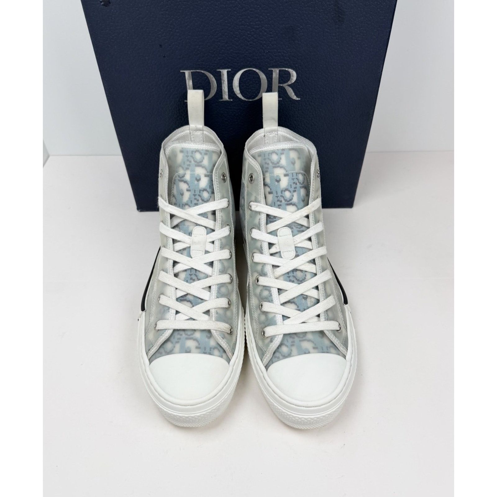 Dior Size 40EU/7US - Dior B23 High Dior White/Blue Size US 7 / EU 40 - 3 Thumbnail