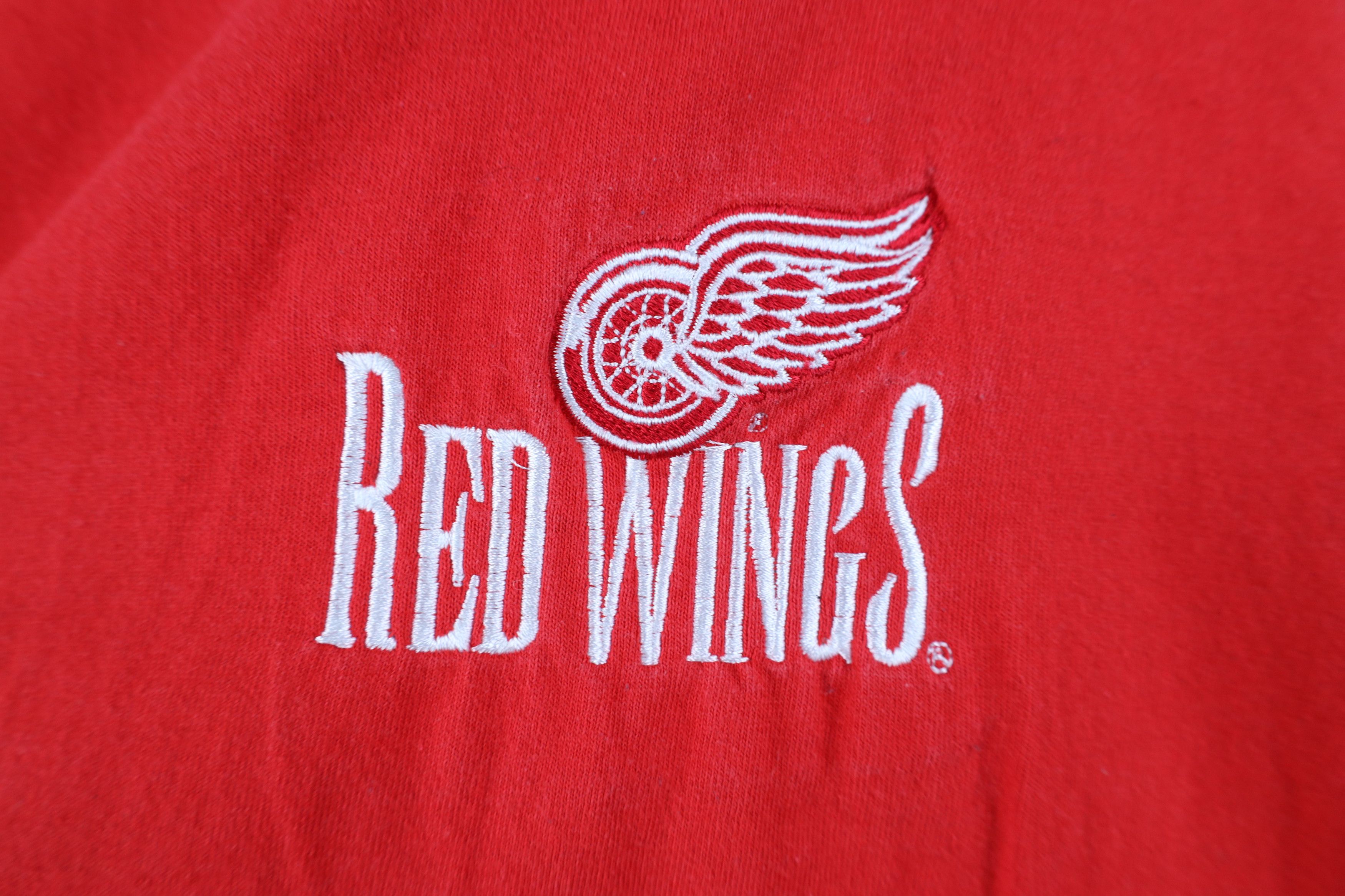 Vintage Vintage 90s Red Wings Hockey Long Sleeve T-Shirt Cotton USA Size US XL / EU 56 / 4 - 4 Thumbnail