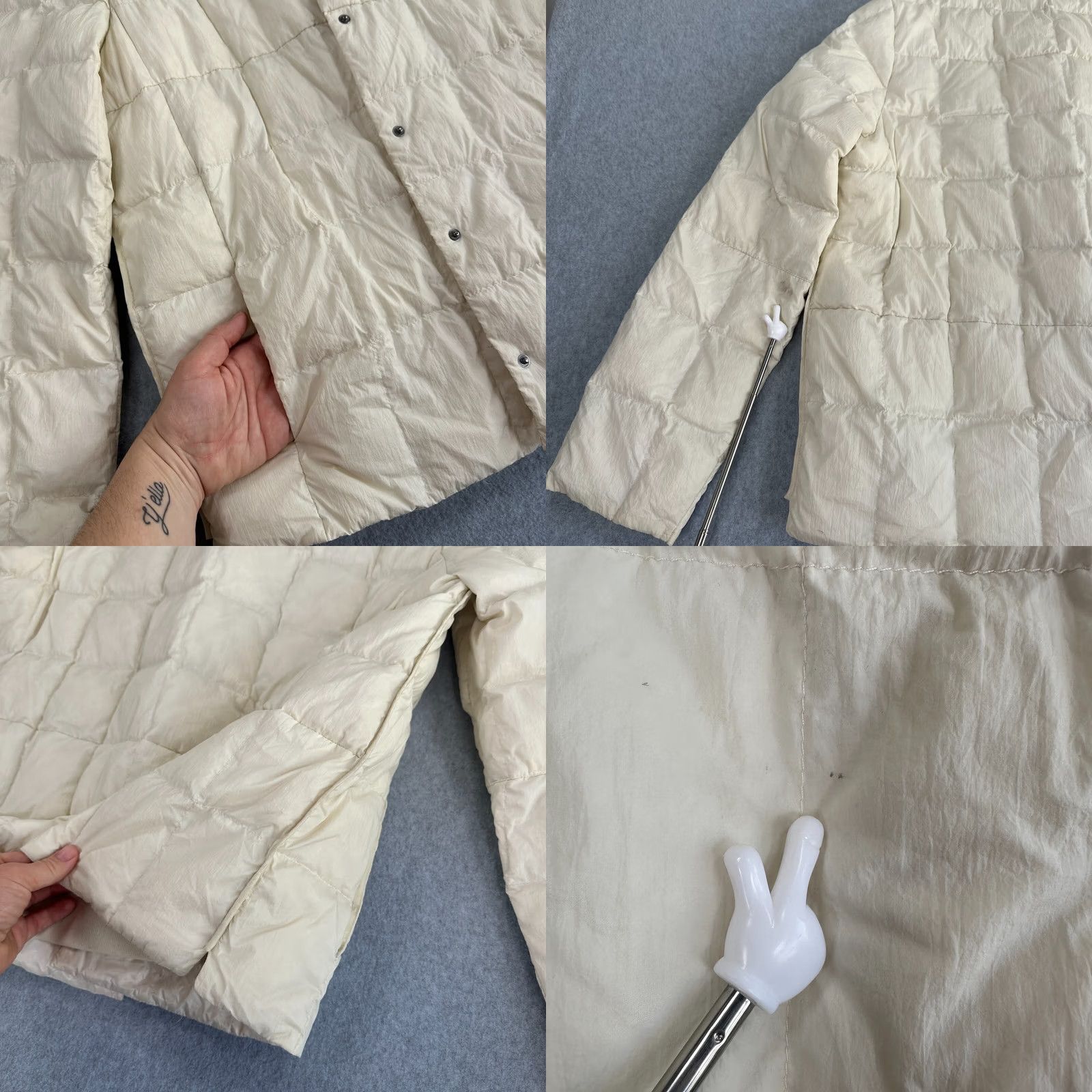 Trina Turk Trina Turk Puffer Jacket Beige Women's L Down Long Sleeve Pockets Size L / US 10 / IT 46 - 8 Thumbnail