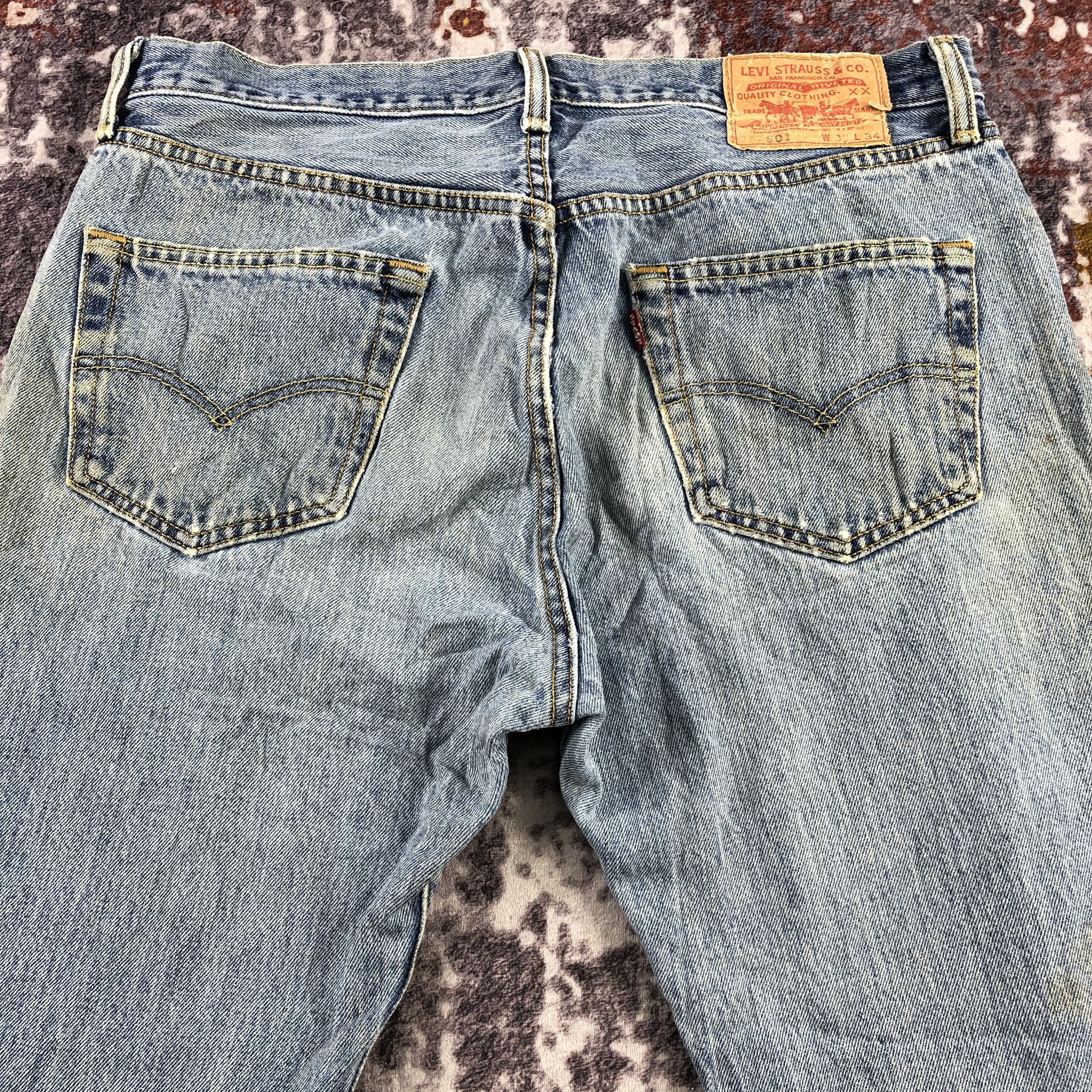 Levi's Vintage Blue Wash Levis 501 Jeans-JM2999 Size US 34 / EU 50 - 5 Thumbnail