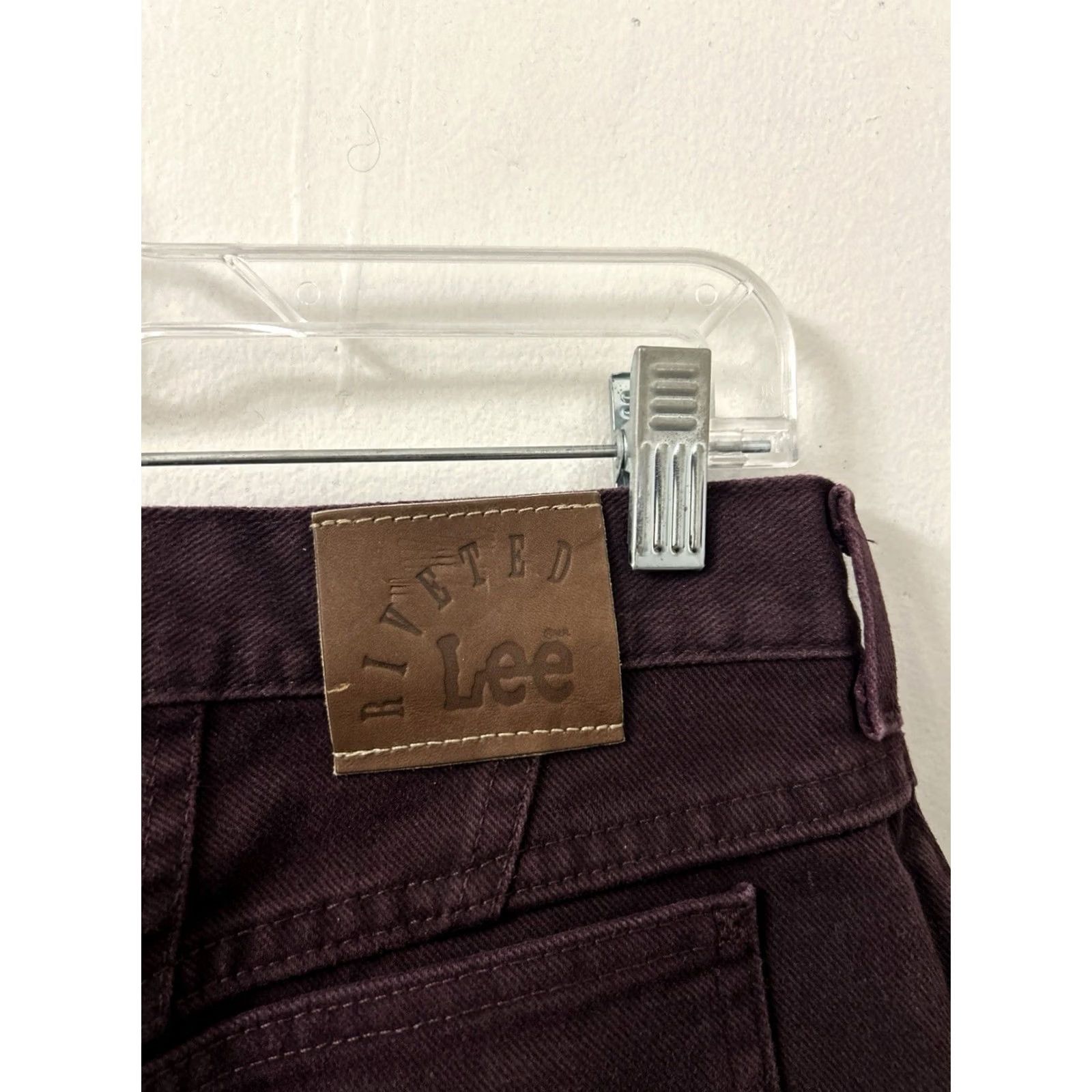 Lee VINTAGE Lee Riveted Jeans Womens 14x31 Burgundy Made In USA YKK Denim NWT S(Burgundy) Purple Jeans 5-Pocket Mens Womens Girls? Size 36" / US 14 / IT 50 - 5 Thumbnail
