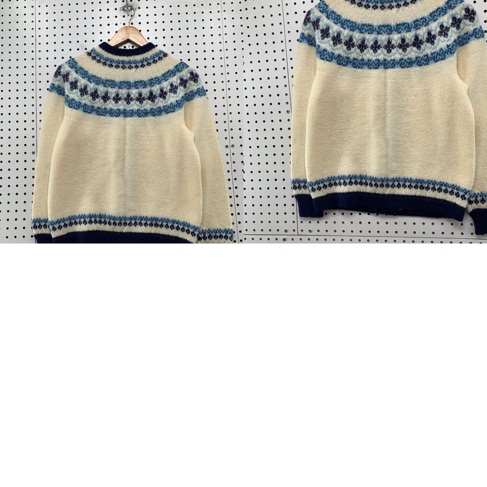 Vintage VINTAGE Foldal Norwegian Wool Hand Knit Cardigan Sweater Womens XS Beige Nordic Crew Neck Long Sleeve 100% Wool Knit Cardigan USA? Size XS / US 0-2 / IT 36-38 - 9 Thumbnail