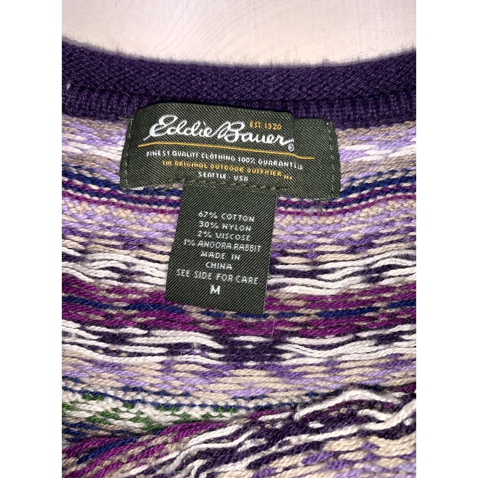 Eddie Bauer Eddie Bauer Cotton Angora Blend Women’s Knit Roll Collar Sweater Medium Size M / US 6-8 / IT 42-44 - 6 Thumbnail