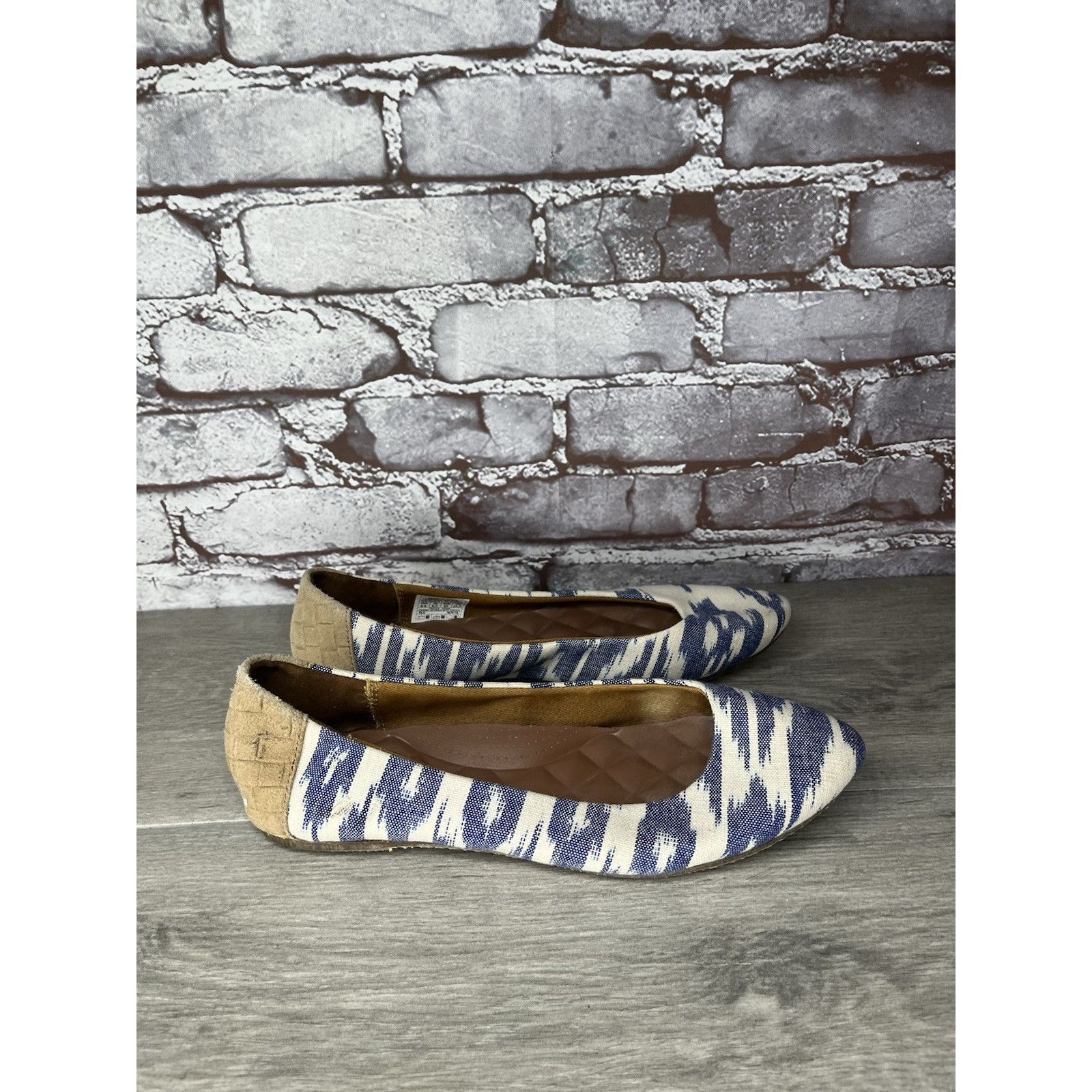 REEF Reef Bochica 2 Canvas Blue White Pointed Toe Ballet Flats Wo Size US 8.5 / IT 38.5 - 3 Thumbnail