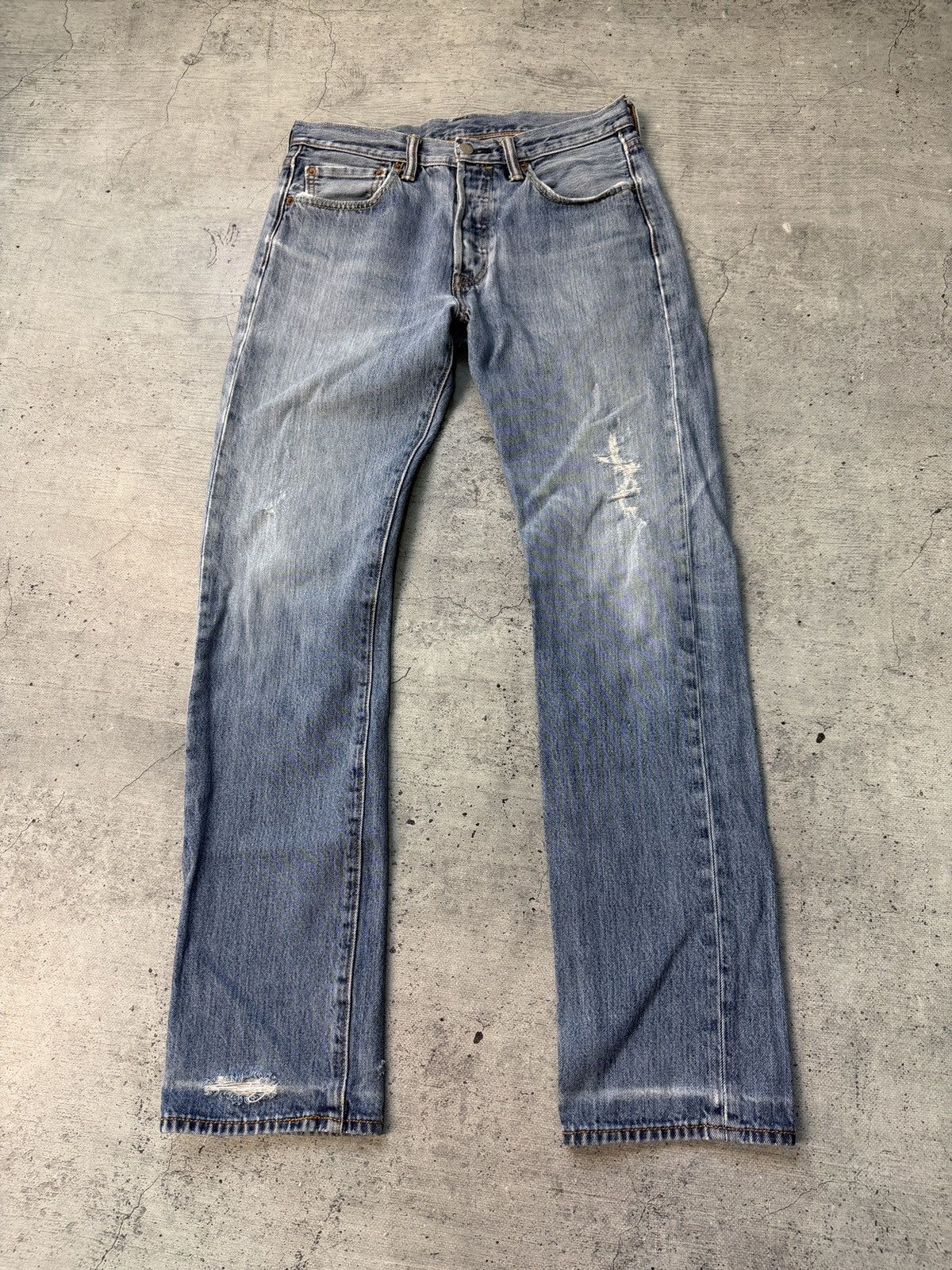 Levi's Levis Jeans Mens 31x34 Blue 501 Relaxed Straight Whisker Y2K Size US 31 - 4 Thumbnail