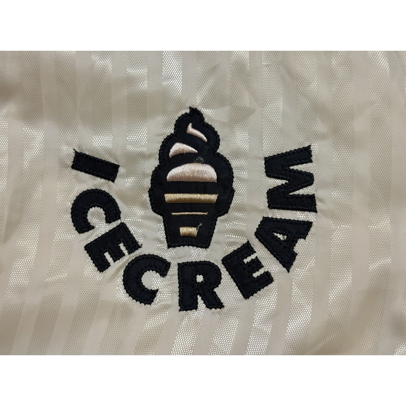 Icecream Ice Cream BBC Satin Varsity Jacket Cream Striped Bomber M Size US M / EU 48-50 / 2 - 13 Thumbnail