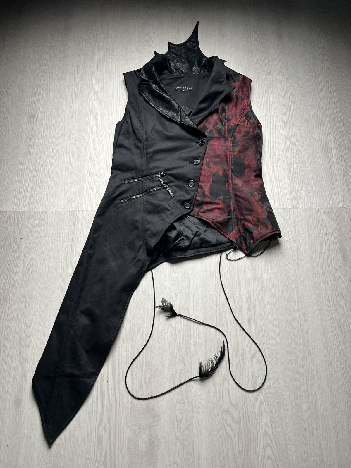 If Six Was Nine Punk Rave Asymmetric Vampire Vest Jacket Size US XL / EU 56 / 4 - 1 Thumbnail