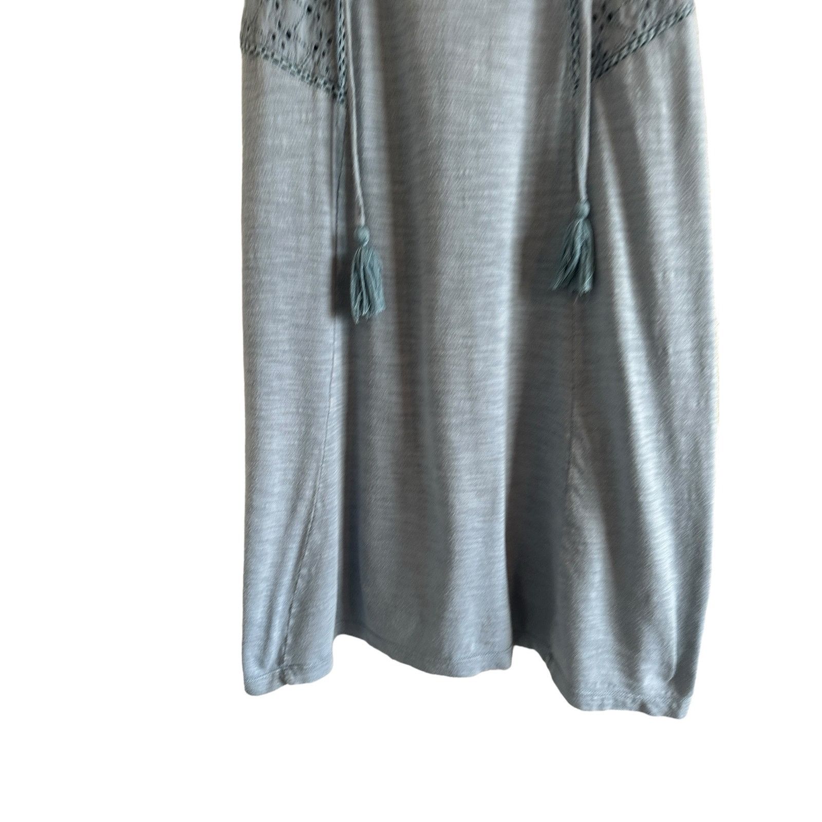 Other Roxy Blue Cotton V-Neck Embroidered Sleeveless Mini Dress Size M / US 6-8 / IT 42-44 - 5 Thumbnail