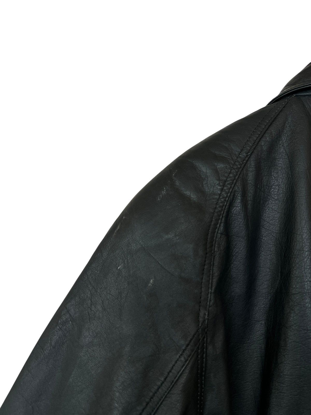 Vintage Vintage 90s Italian Mode A2 Black Flight Leather Jacket Size US M / EU 48-50 / 2 - 10 Thumbnail