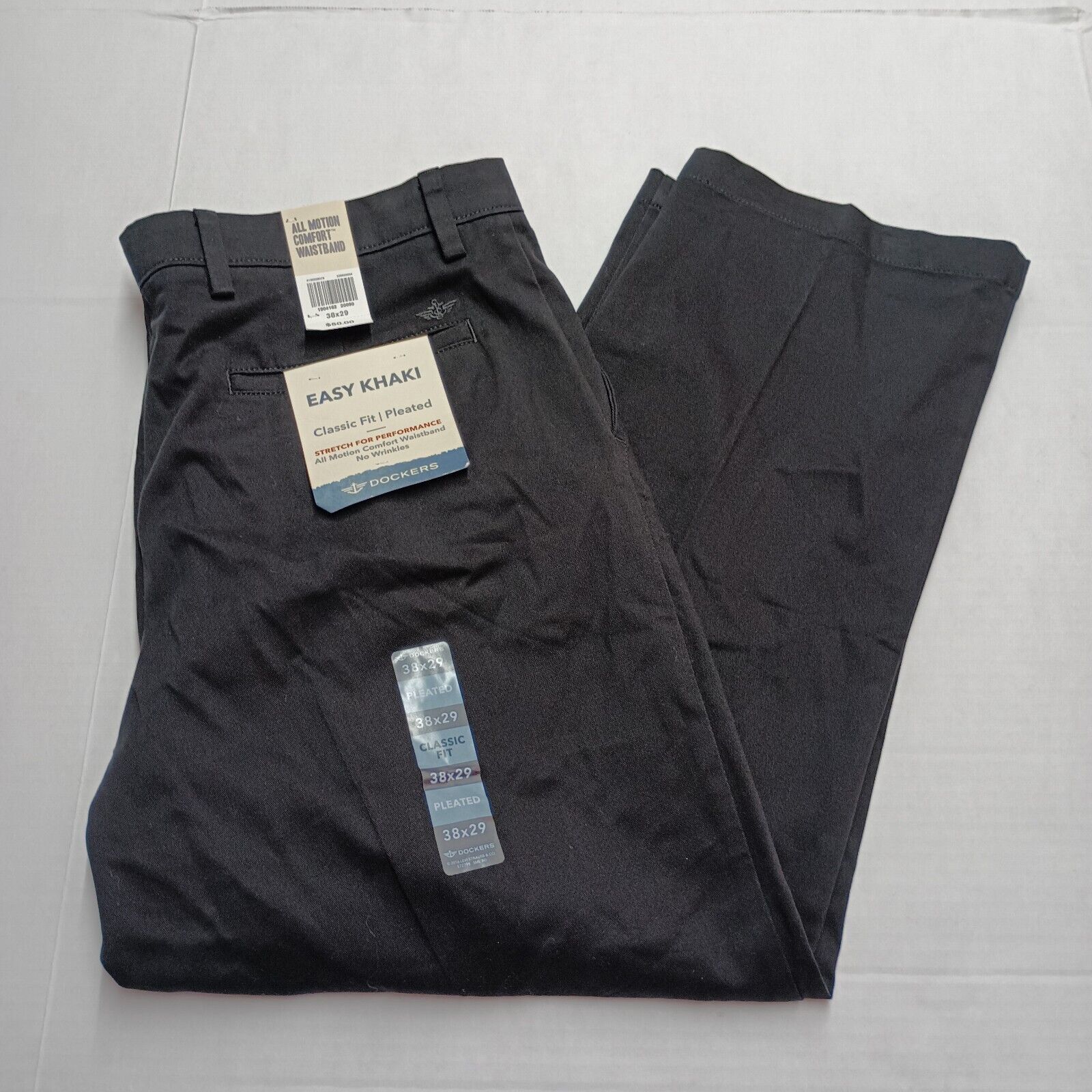 Dockers Dockers Khakis Men's 38x29 Black Classic Fit Pleated Size US 38 / EU 54 - 1 Thumbnail