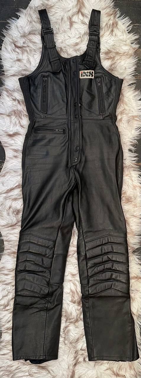 IDCS Vintage Echtes Leder Racing Jumpsuit Moto Biker Suit