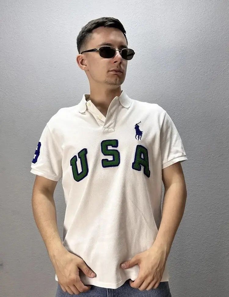 Polo Ralph Lauren × Ralph Lauren Vintage Polo Ralph Lauren Chaps USA Polo T-Shirt Size US L / EU 52-54 / 3 - 1 Thumbnail