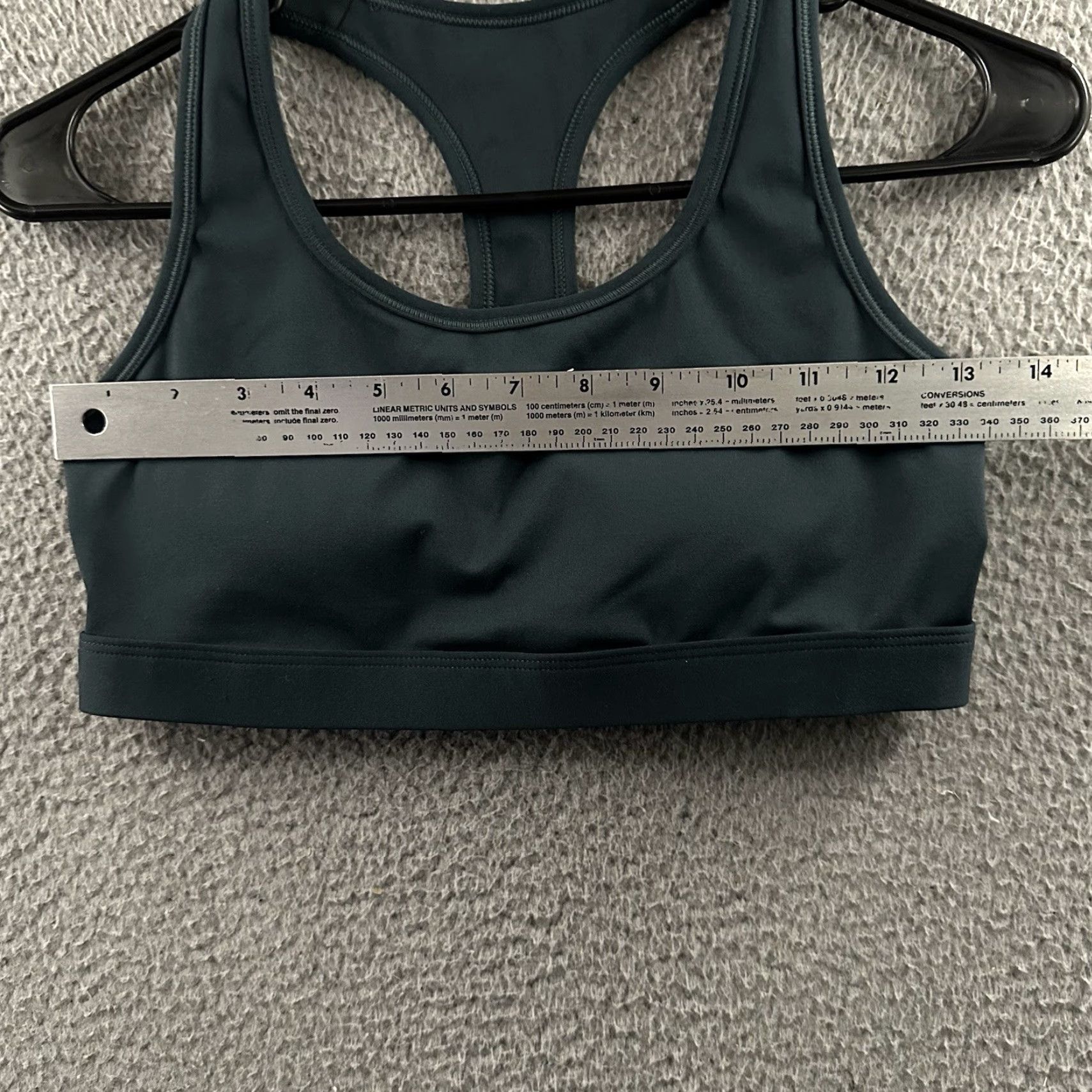 Nike Nike Womens Sports Bra Green S Small Racerback Padded Swoosh Polyester Spandex Activewear Size ONE SIZE - 3 Thumbnail